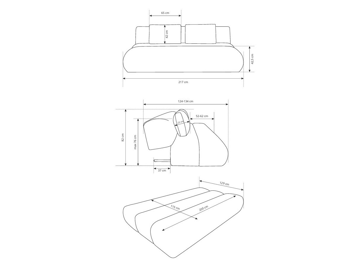 Sofa bed Kingston 193 (Wind 82)