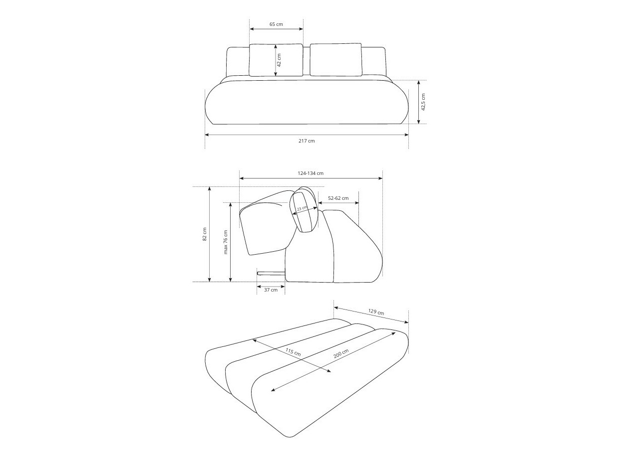 Sofa bed Kingston 193 (Wind 89)
