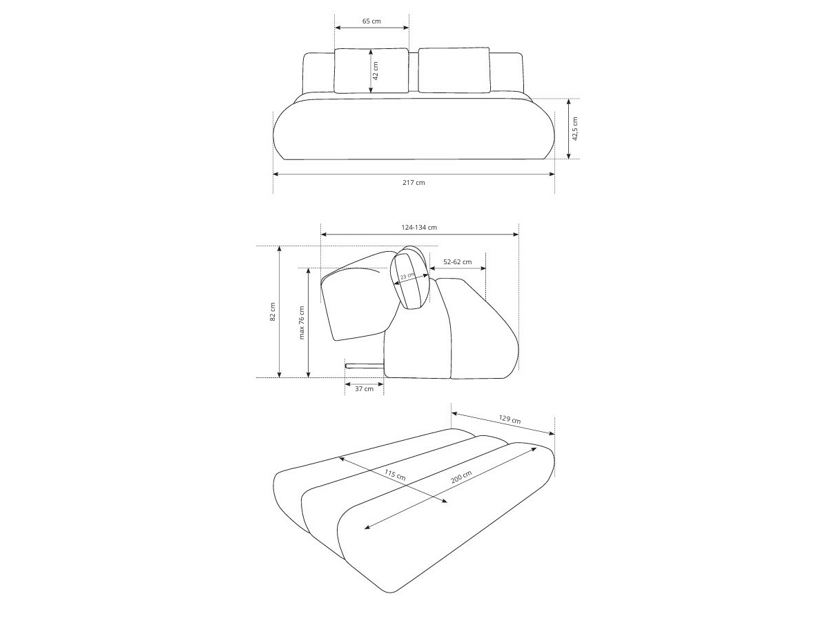 Sofa bed Kingston 193 (Wind 90)