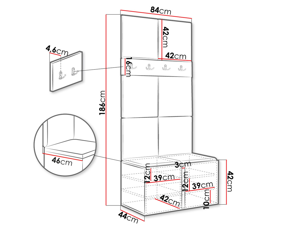 Σετ διαδρόμου Hartford 267 (Άσπρο)