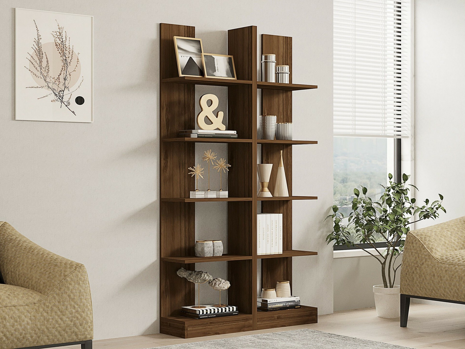 Bookcase Kailua 1100 (Walnut)