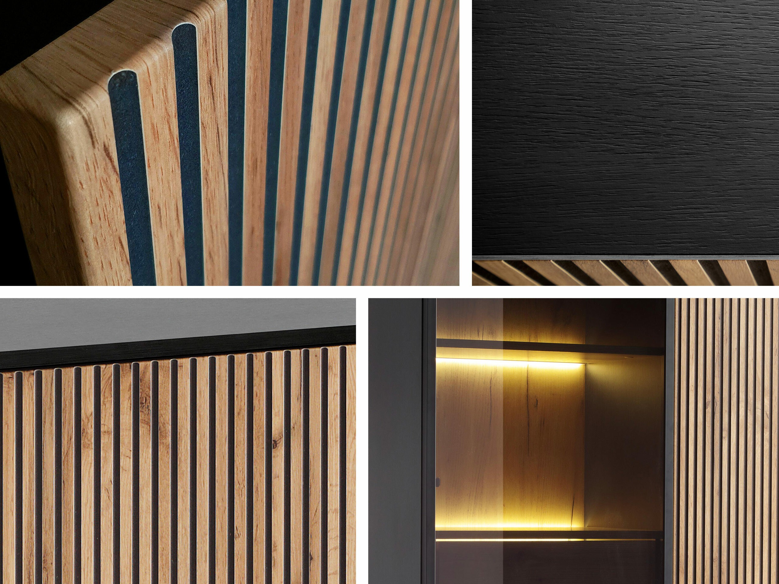 Μπουφέ Manal I (Μαύρο + Δρυς wotan)