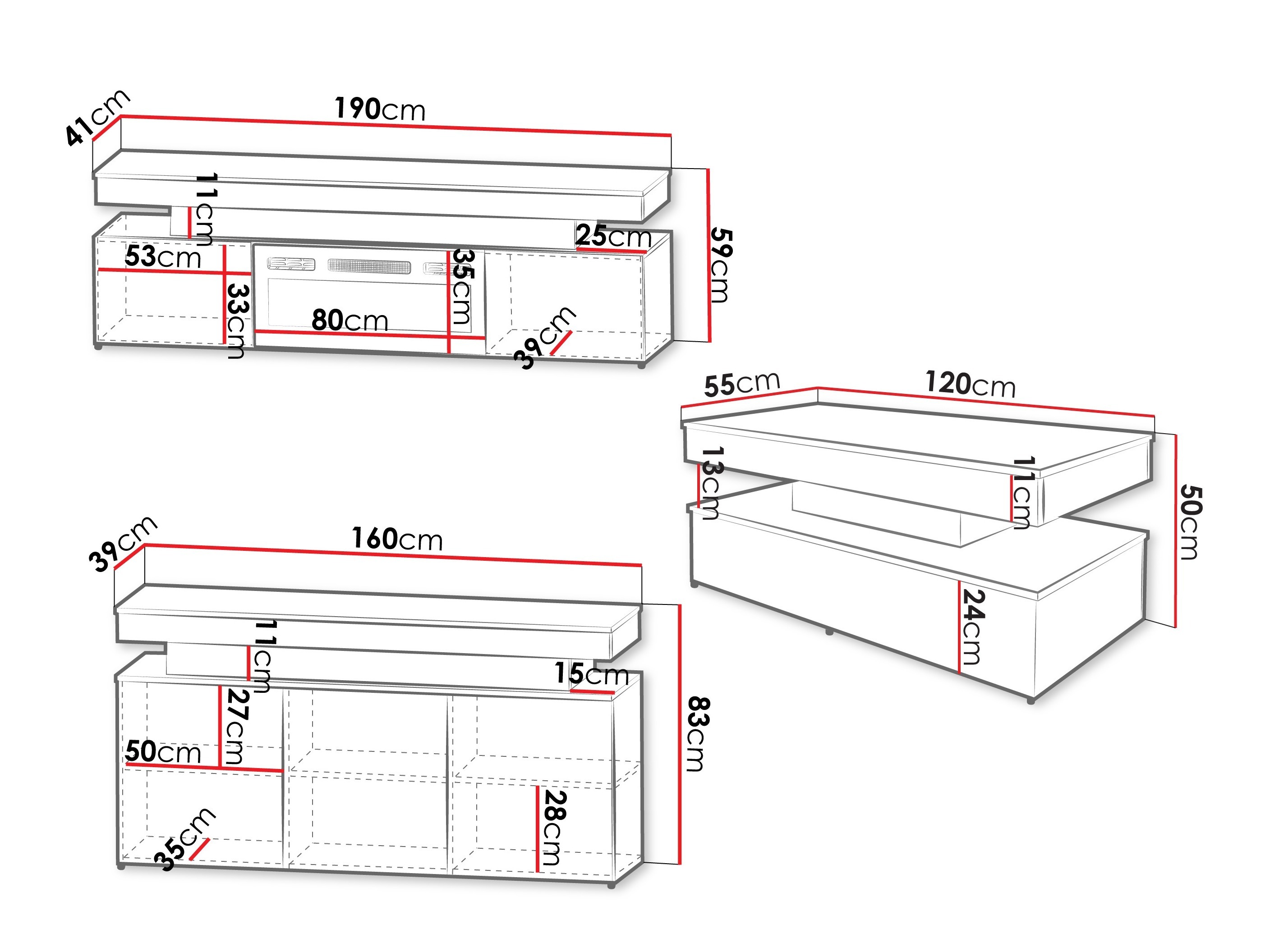 Σετ επίπλων σαλονιού Monfero I (Ανοιχτό καφέ)
