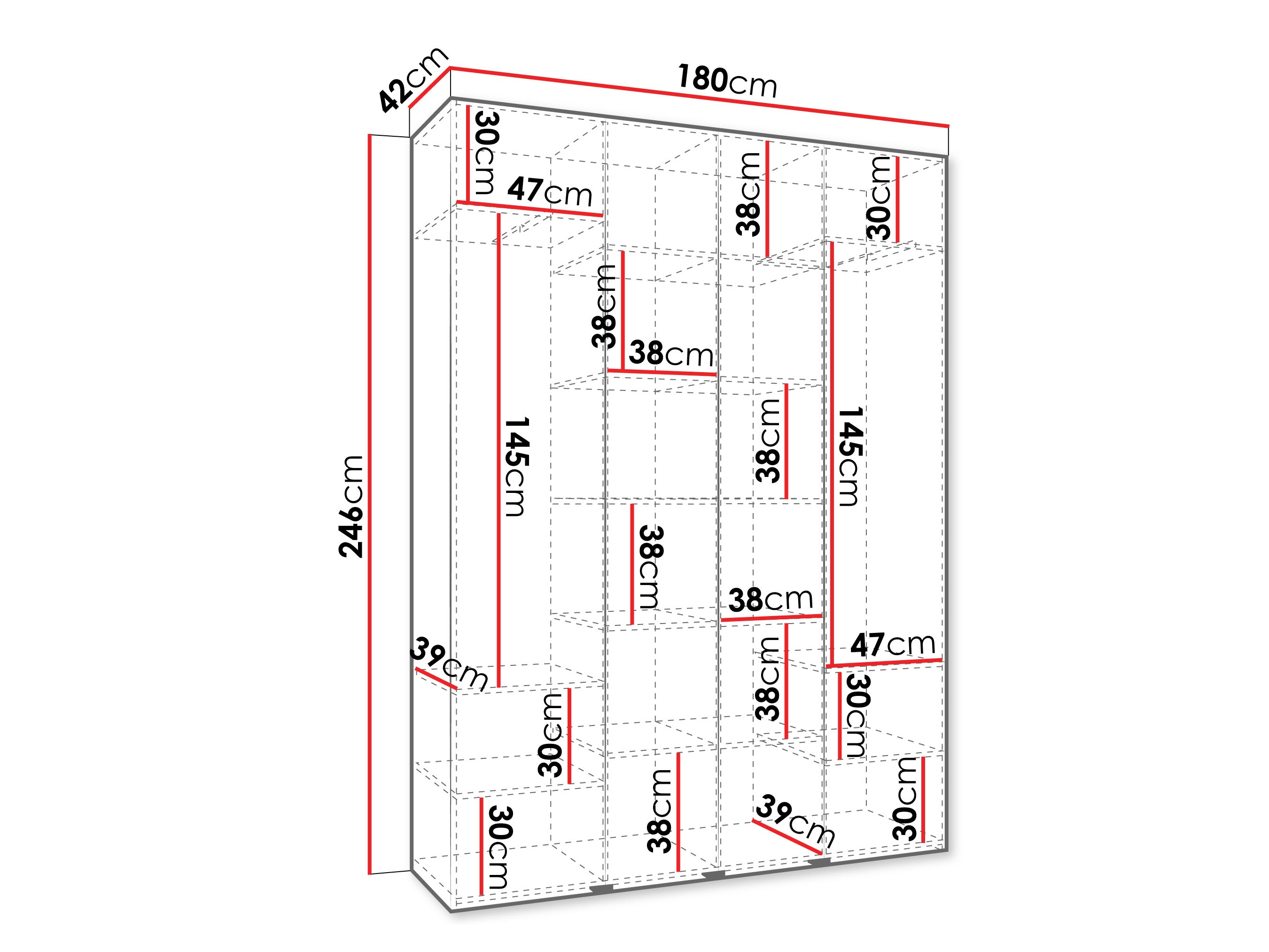 Ντουλάπα Hartford 554 (Άσπρο)