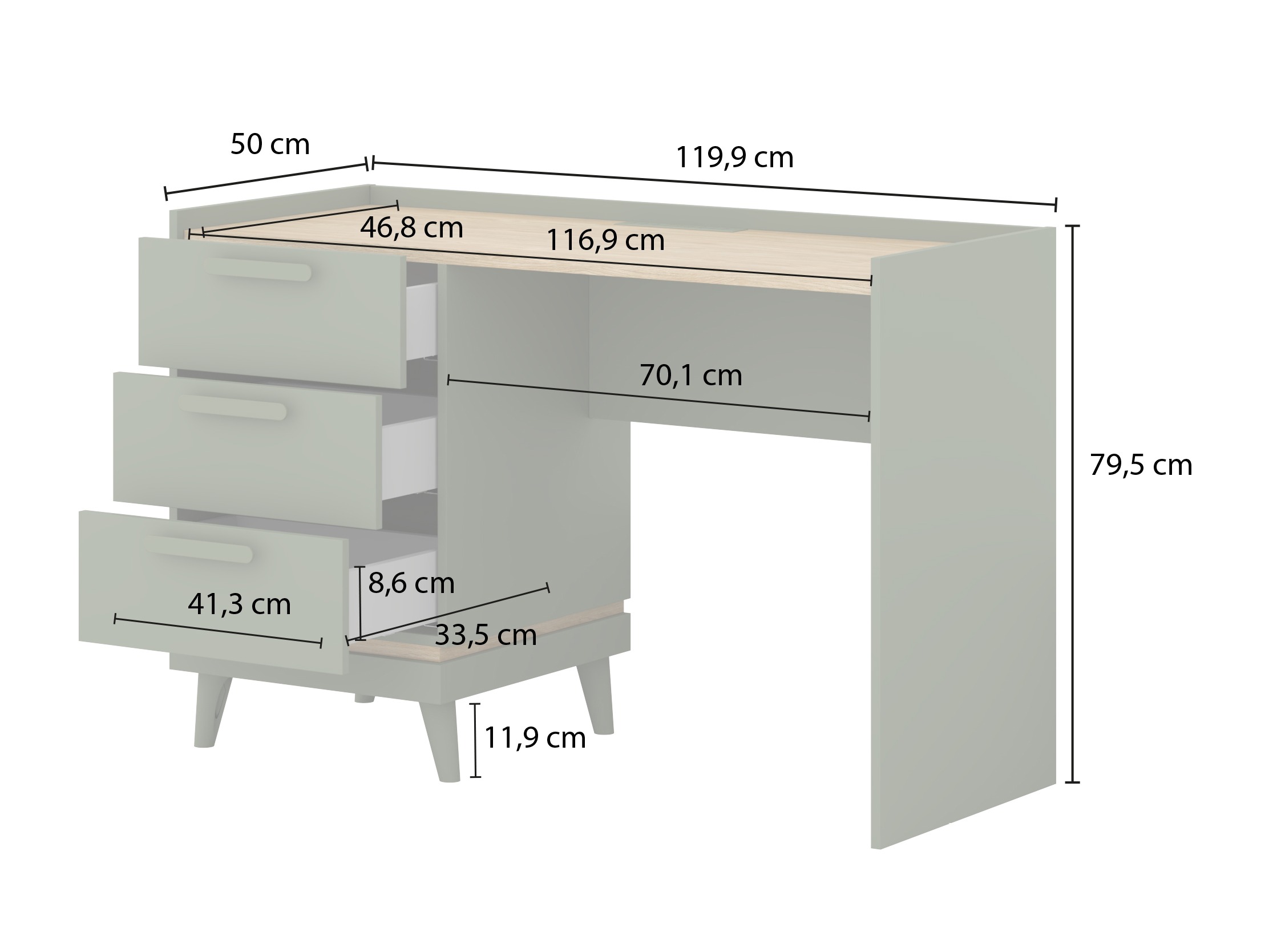 Γραφείο Fertalu 103 (Πράσινο + Δρυς)