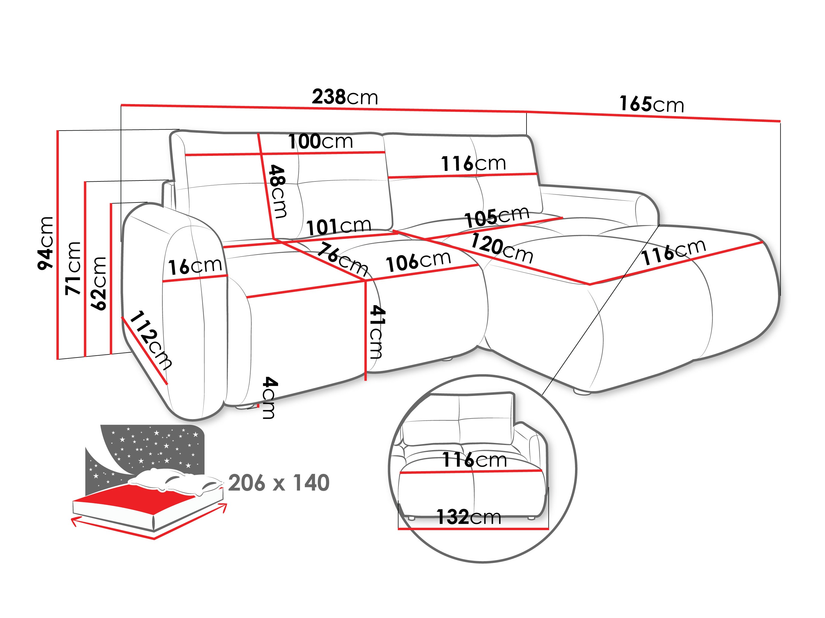 Γωνιακός Καναπές Clinton 101 (Lambi 12)