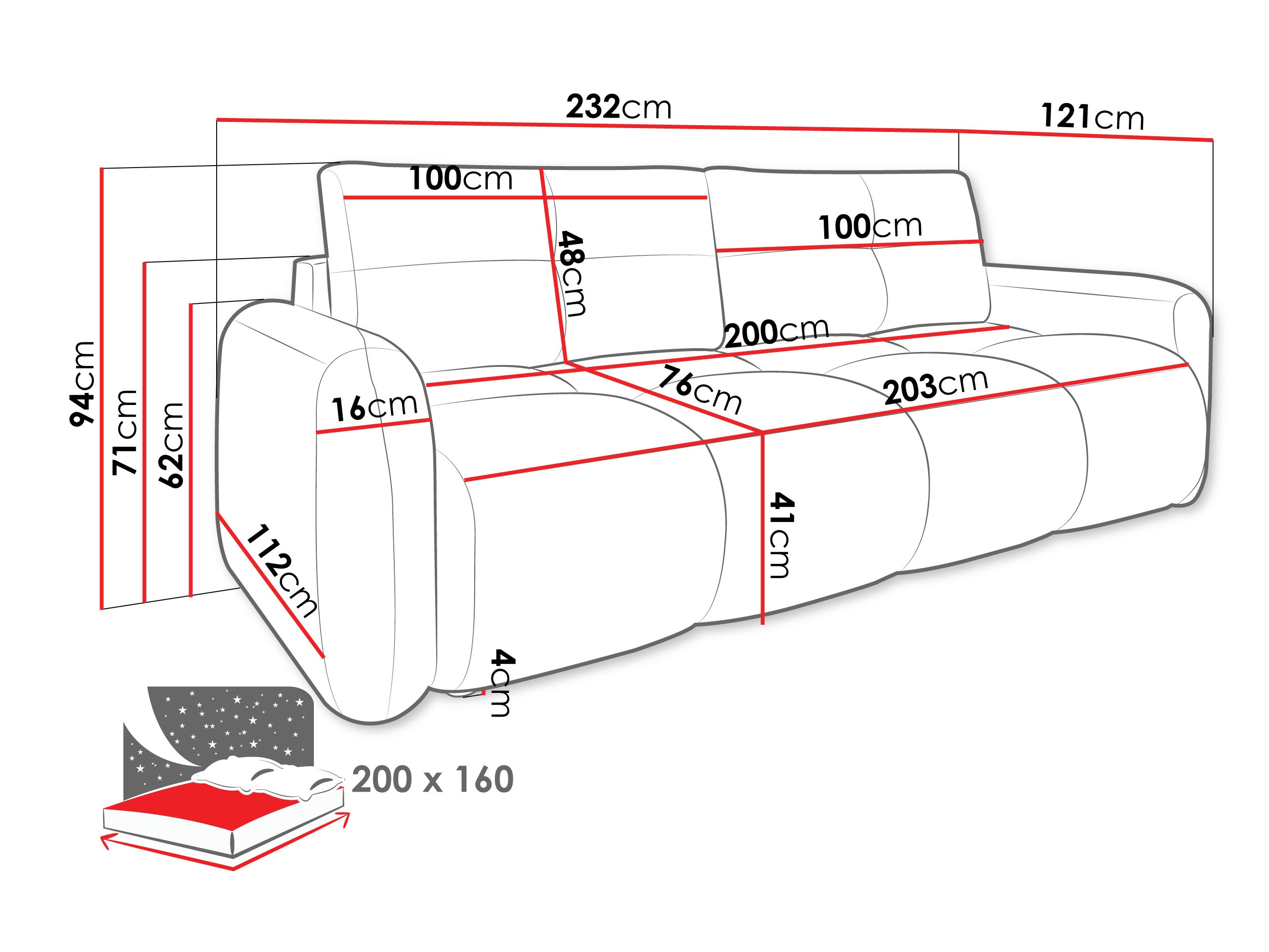 Καναπές-κρεβάτι Clinton 100 (Lambi 06)