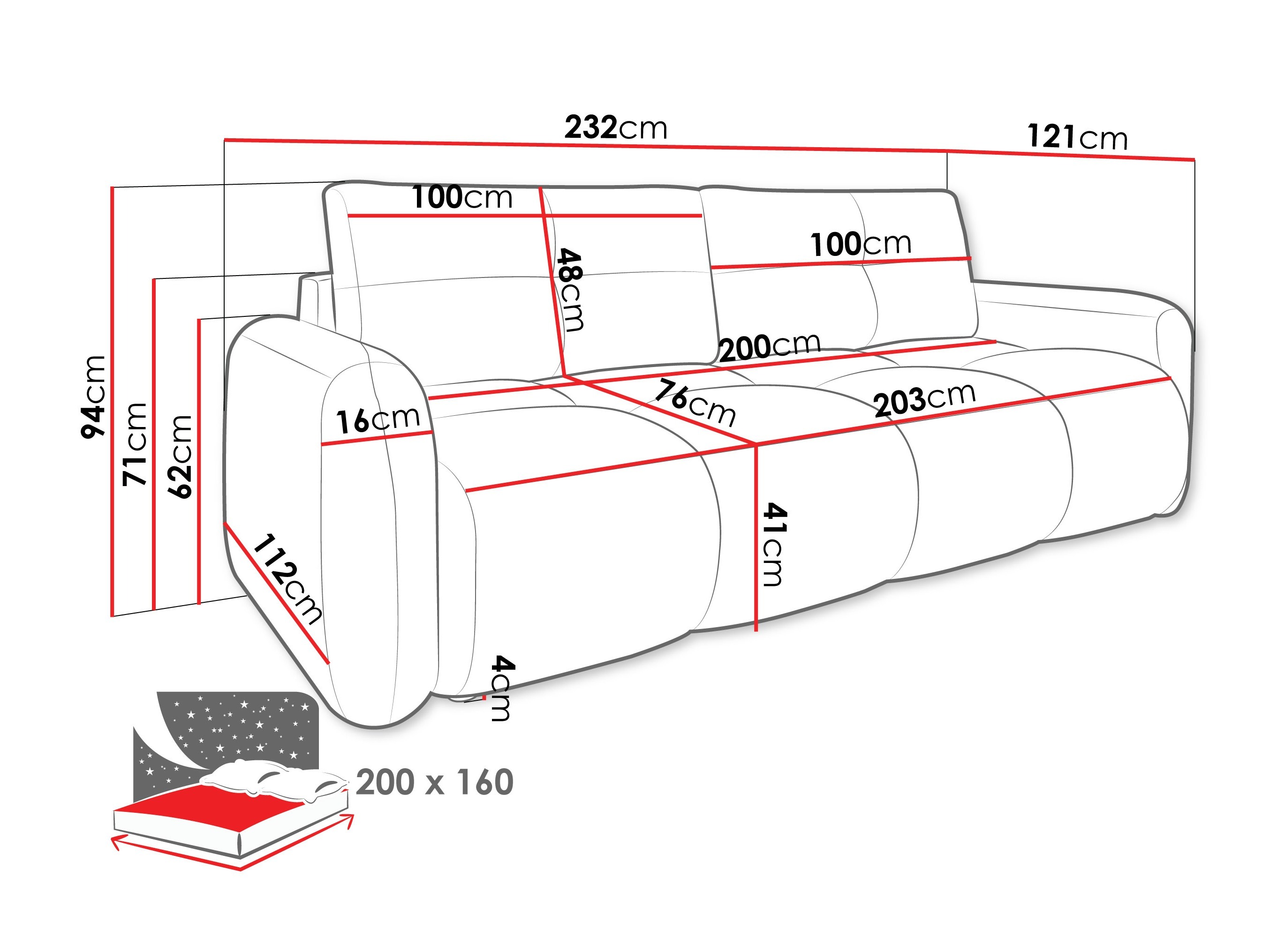 Sofa bed Clinton 100 (Lambi 05)