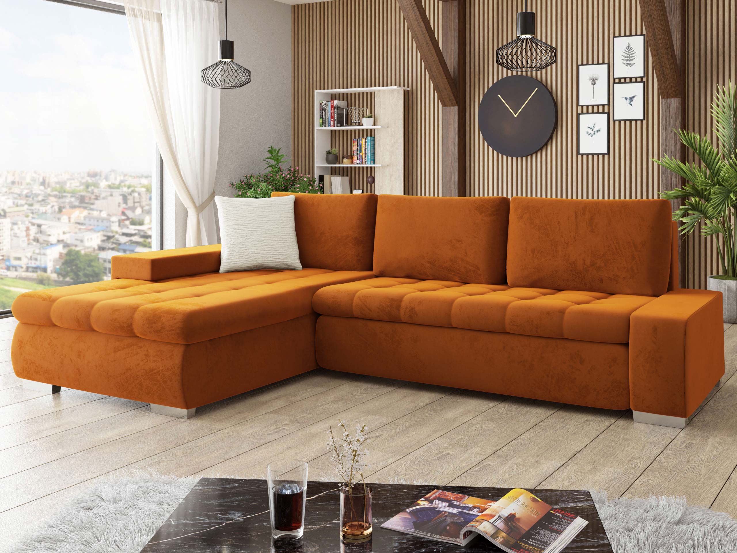 Corner sofa Comfivo Nitor II (Piano 21 + Mokka 03)