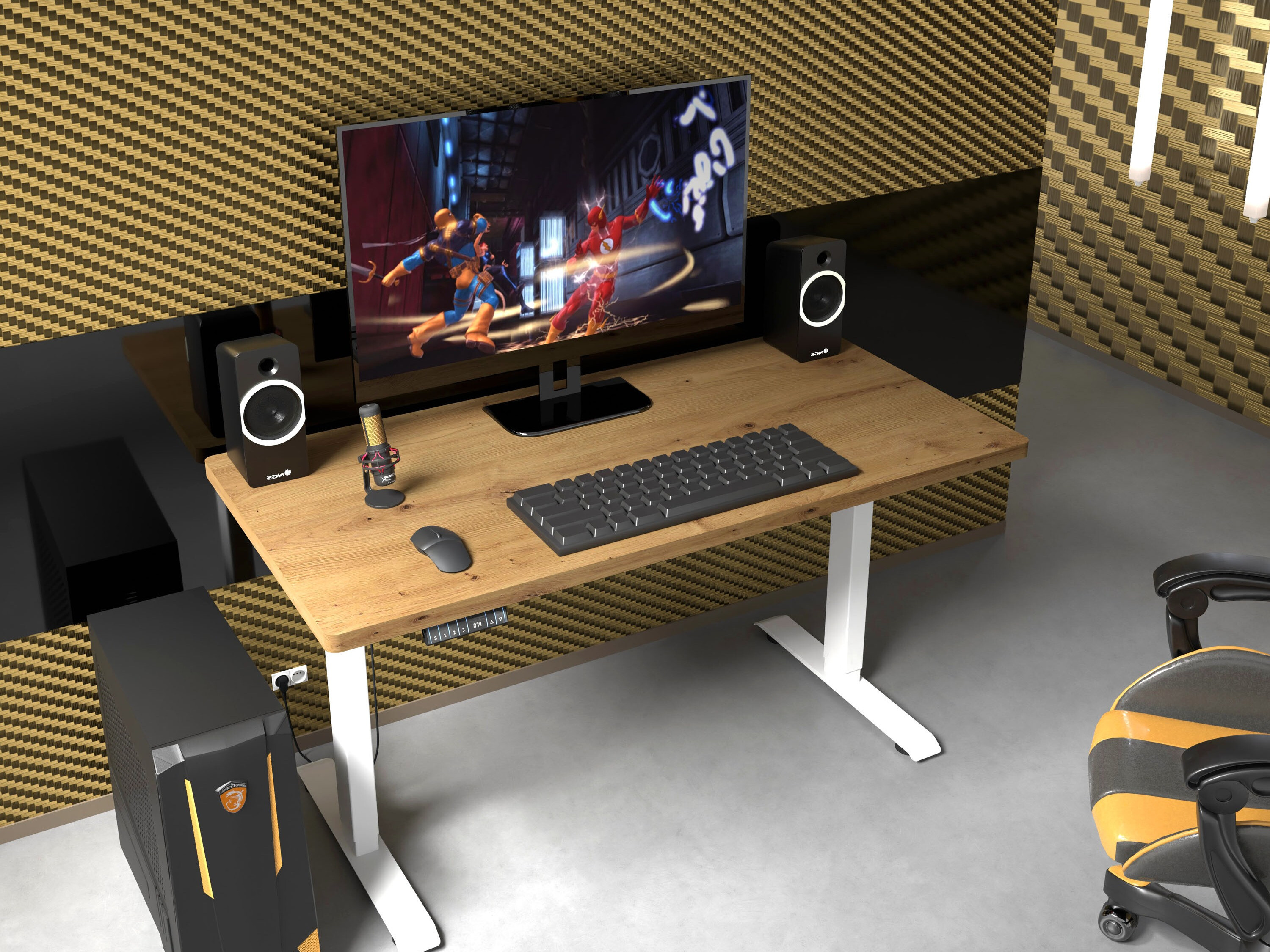 Γραφείο με ρυθμιζόμενο ύψος Buffalo 184 (Άσπρο)