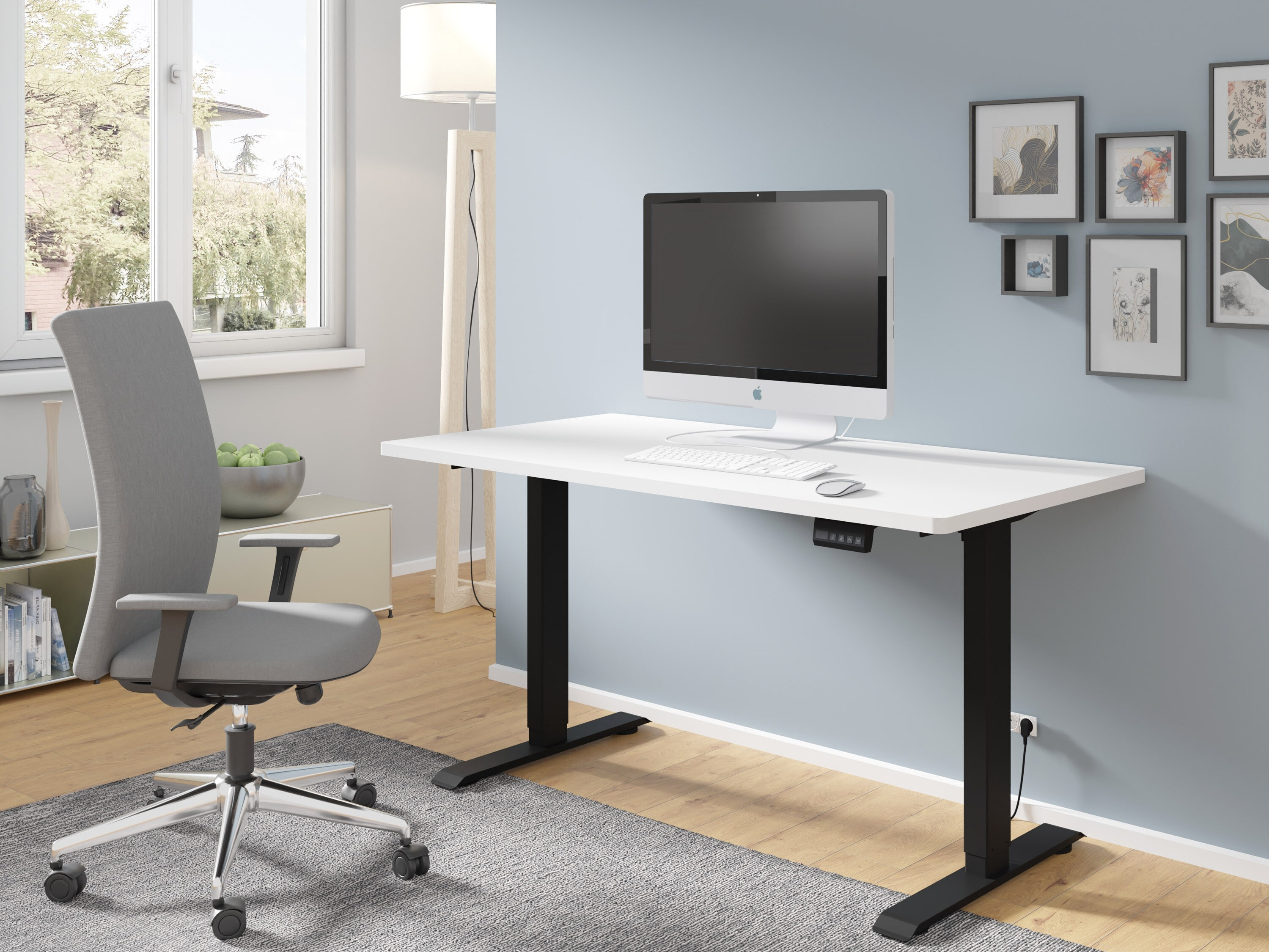 Γραφείο με ρυθμιζόμενο ύψος Buffalo 184 (Μαύρο)