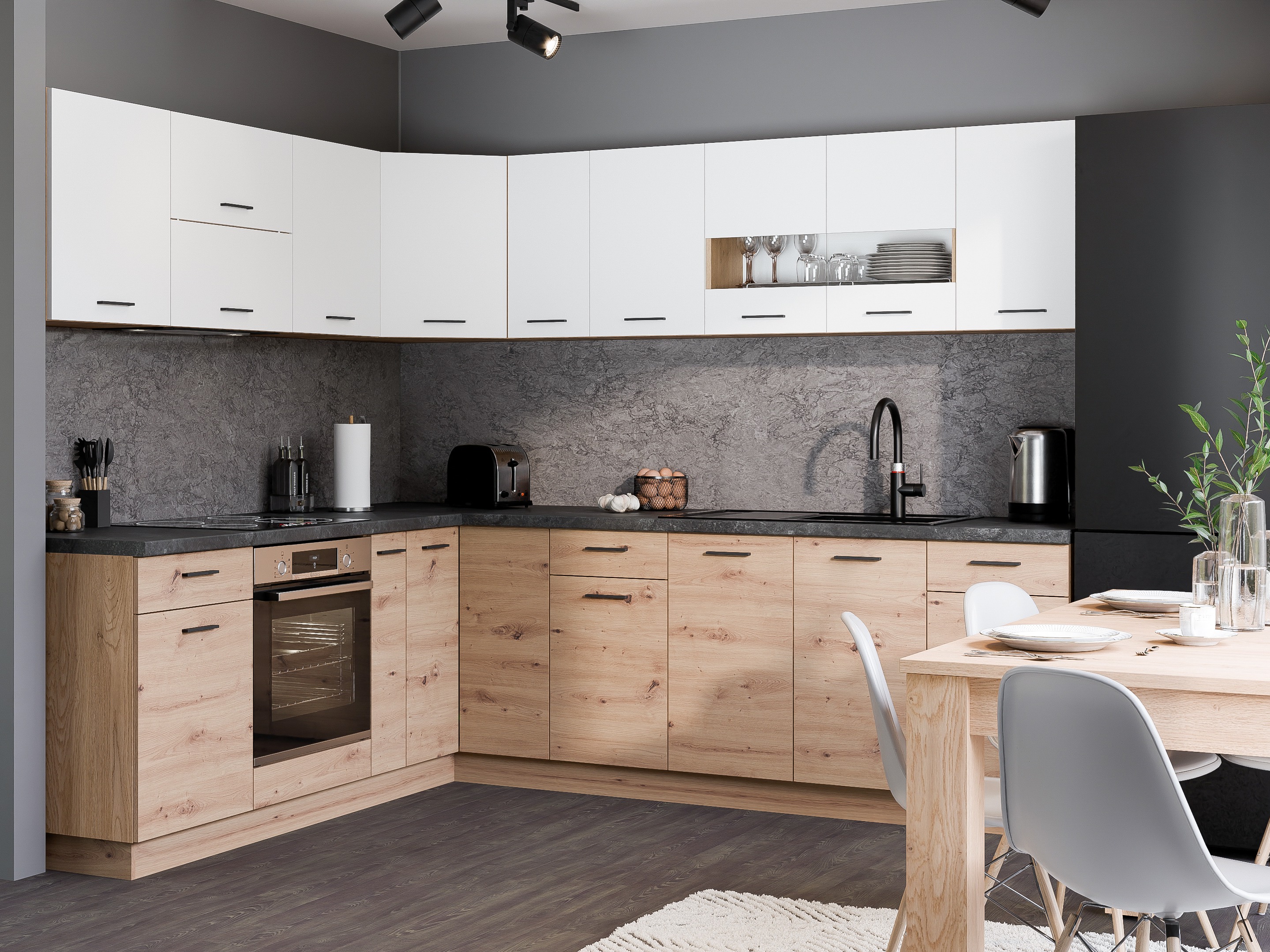 Πολυμορφικό γωνιακό ντουλάπι τοίχου Ati 163