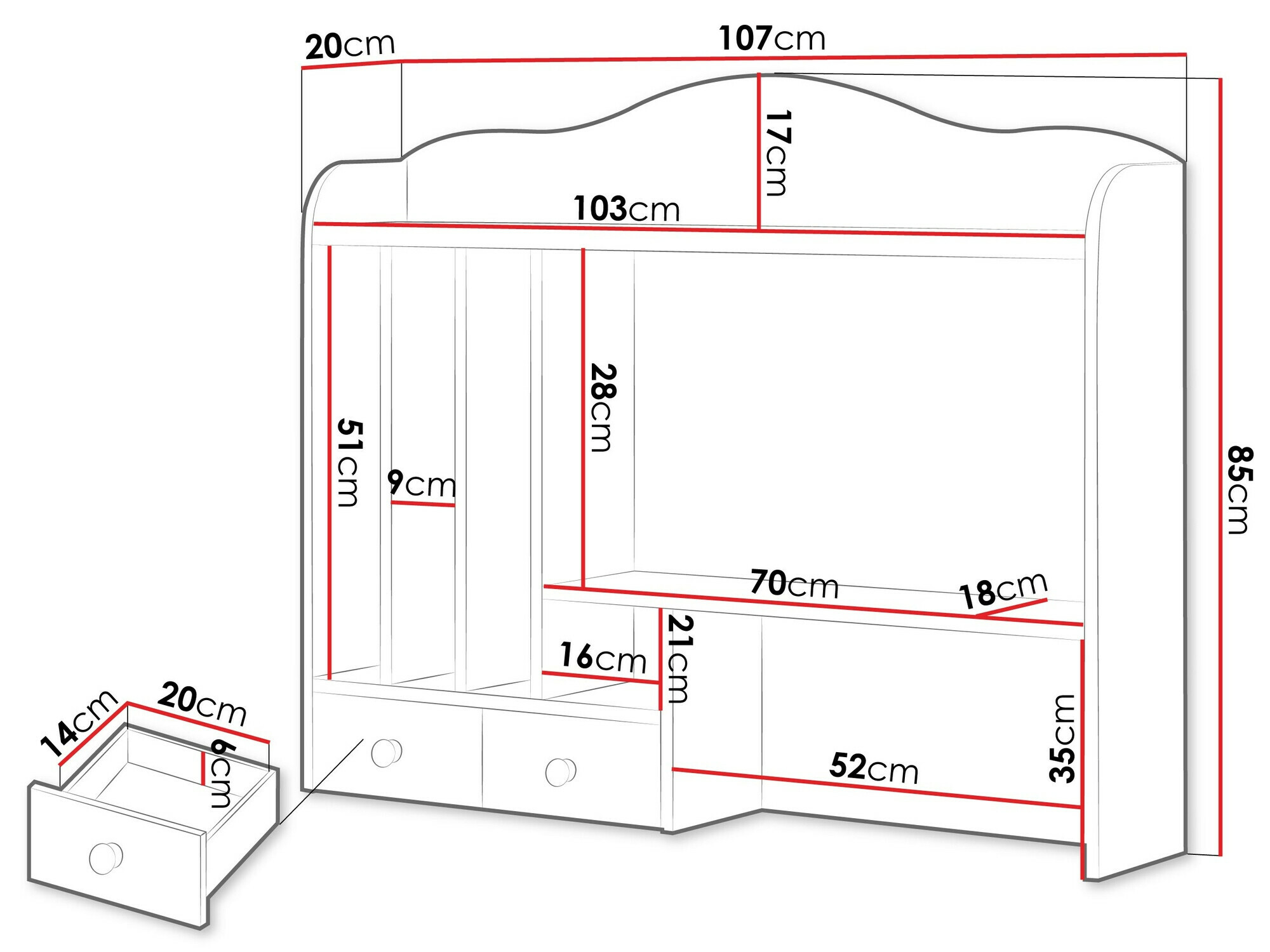 Βιβλιοθήκη Romelbo 136 (Μπεζ + Δρυς)