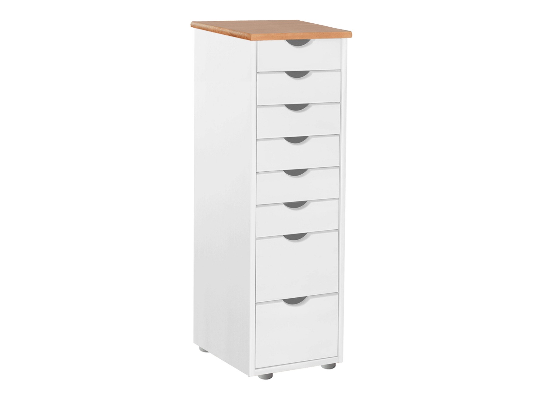 Συρταριέρα Denton 138 (Άσπρο + Ανοιχτό χρώμα ξύλου)