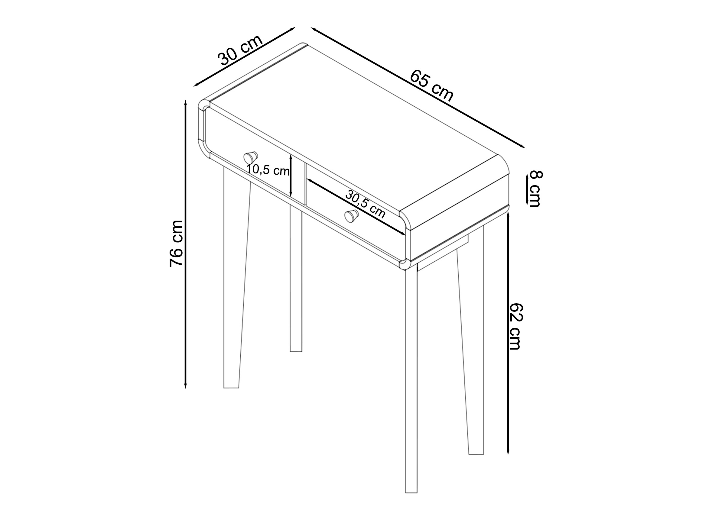 Κονσόλα Elbtena 106 (Άσπρο + Δρυς)
