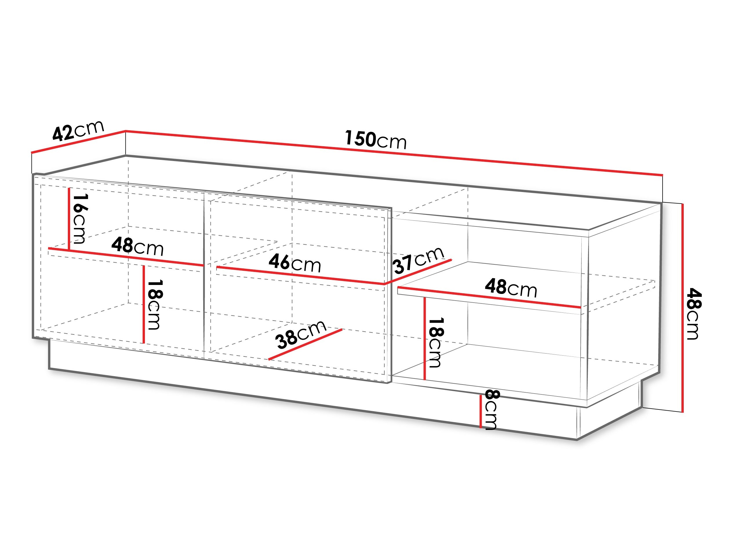 Έπιπλο τηλεόρασης Lingua (Άσπρο)