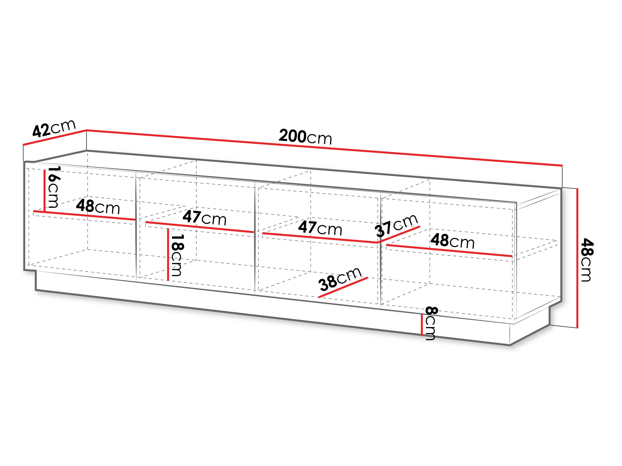 Έπιπλο τηλεόρασης Lingua I (Άσπρο)