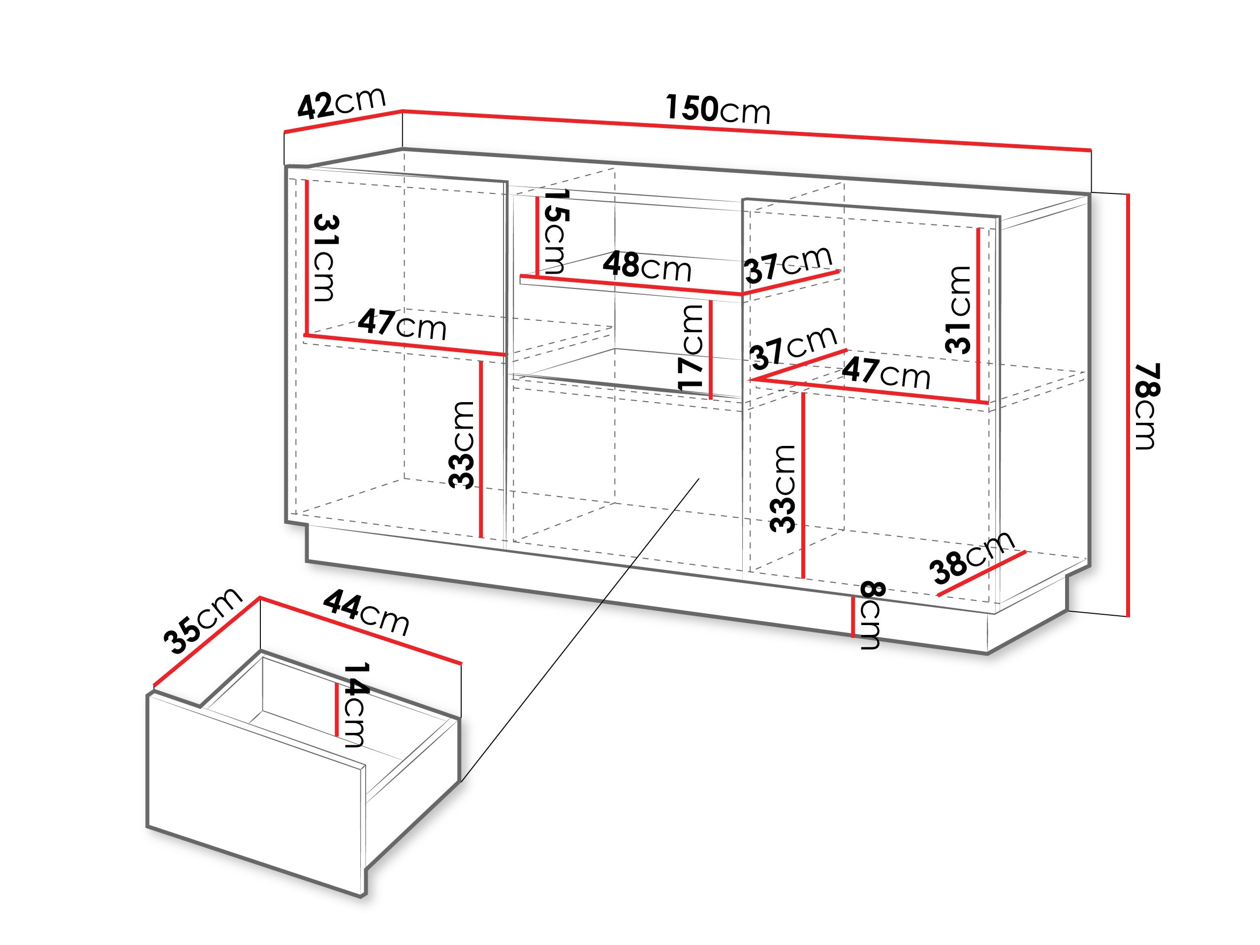 Συρταριέρα Lingua (Άσπρο)