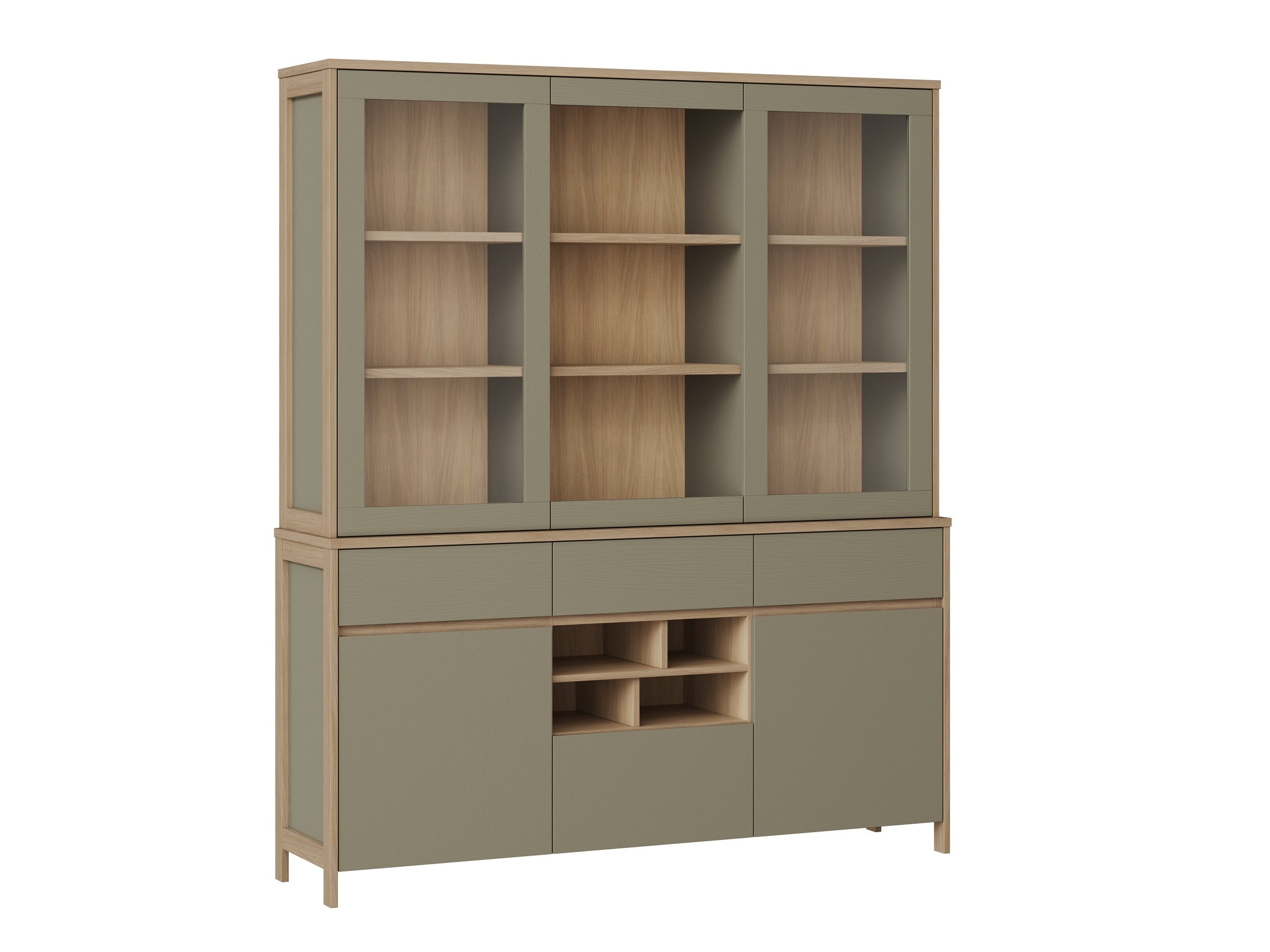 Βιβλιοθήκη Fermaru 100 (Σκονισμένο πράσινο + Δρυς)