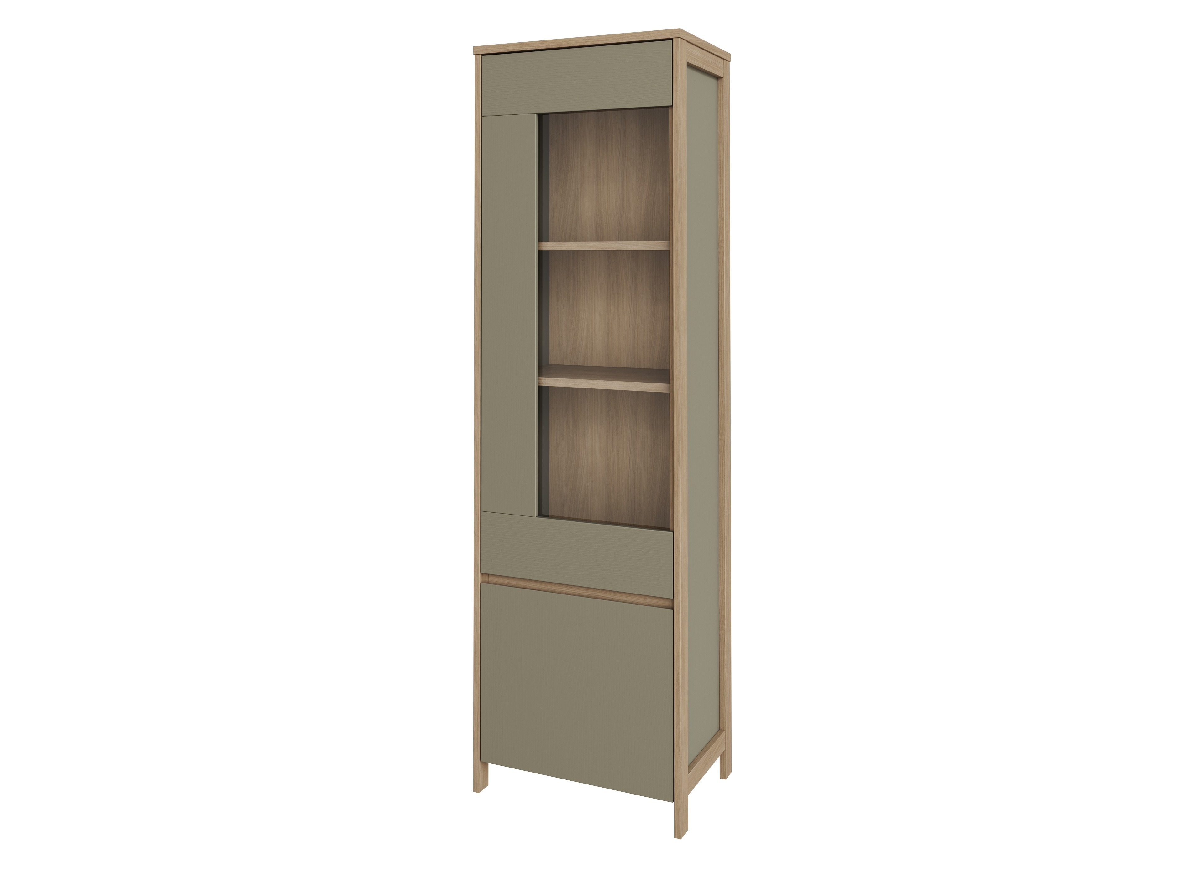 Βιβλιοθήκη Fermaru 101 (Σκονισμένο πράσινο + Δρυς)