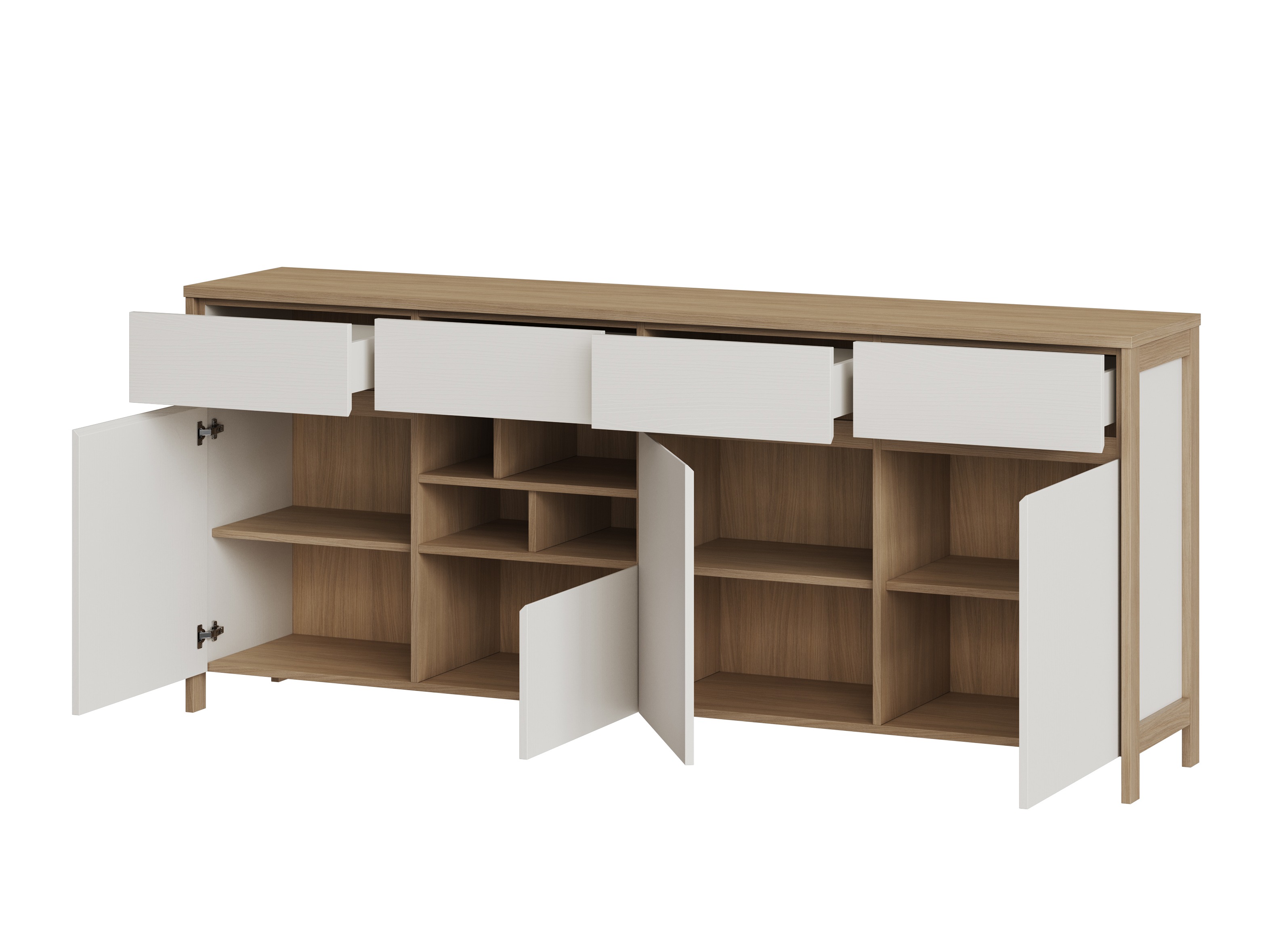 Chest of drawers Fermaru 105 (White + Oak)