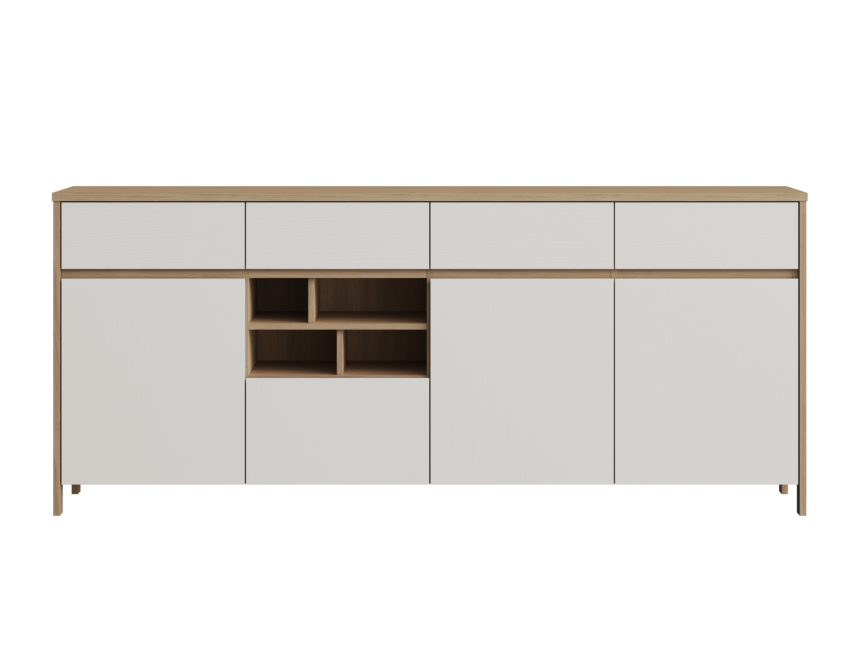 Chest of drawers Fermaru 105 (White + Oak)