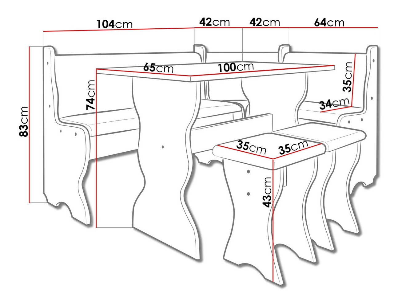 Γωνία κουζίνας Reading 100 (Κασμίρι + Trinity 02)