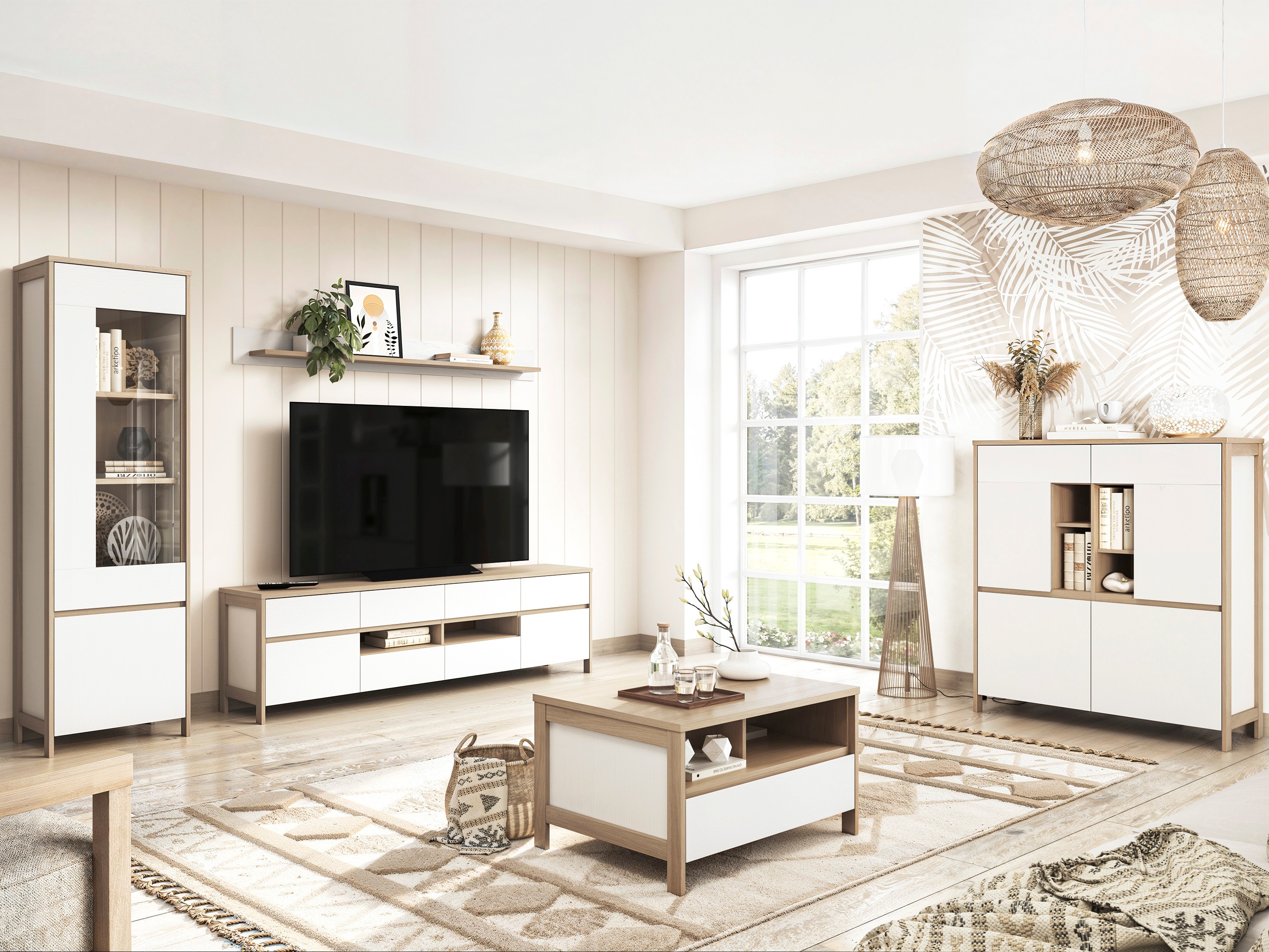 Sideboard Fermaru 106 (White + Oak)