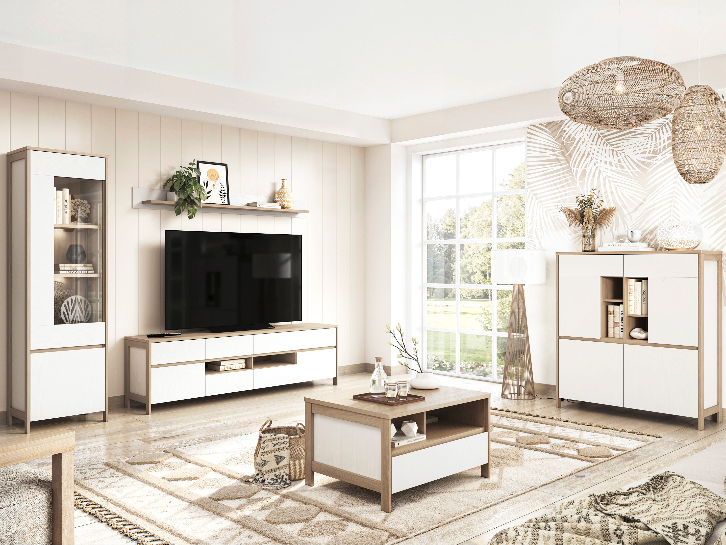 Sideboard Fermaru 106 (White + Oak)
