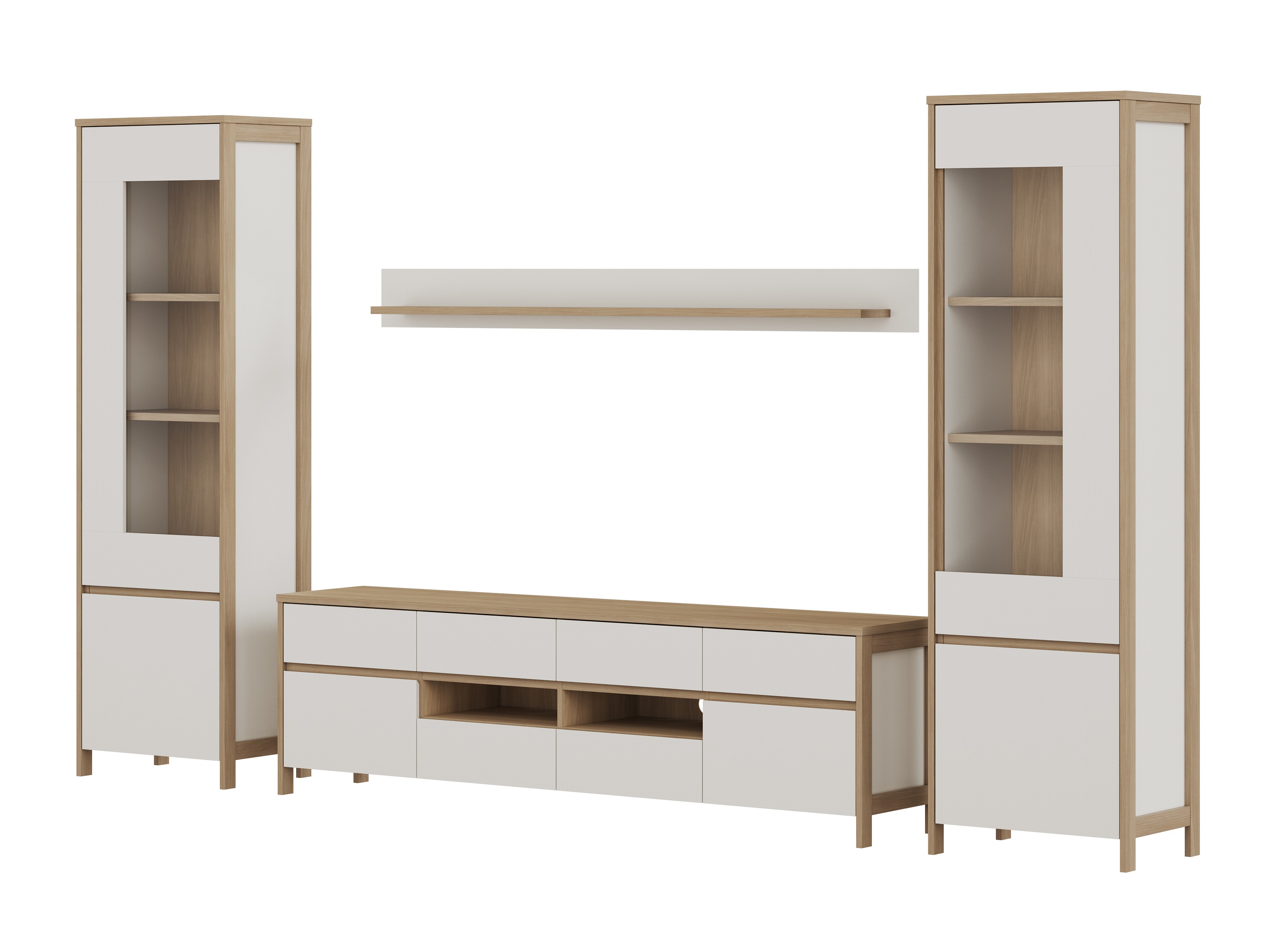 Σετ επίπλων σαλονιού Fermaru 111 (Άσπρο + Δρυς)