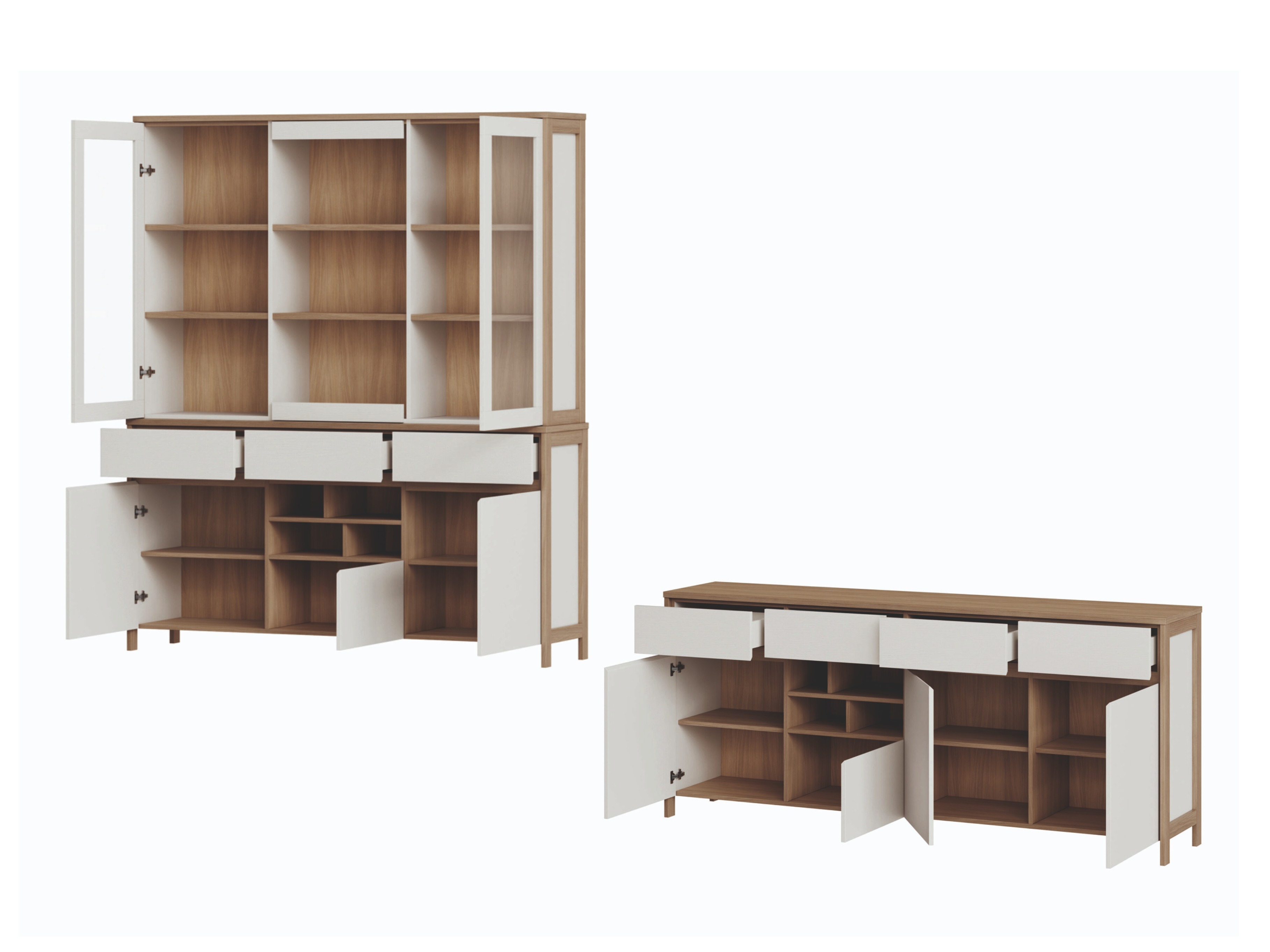 Furniture set Fermaru 114 (White + Oak)