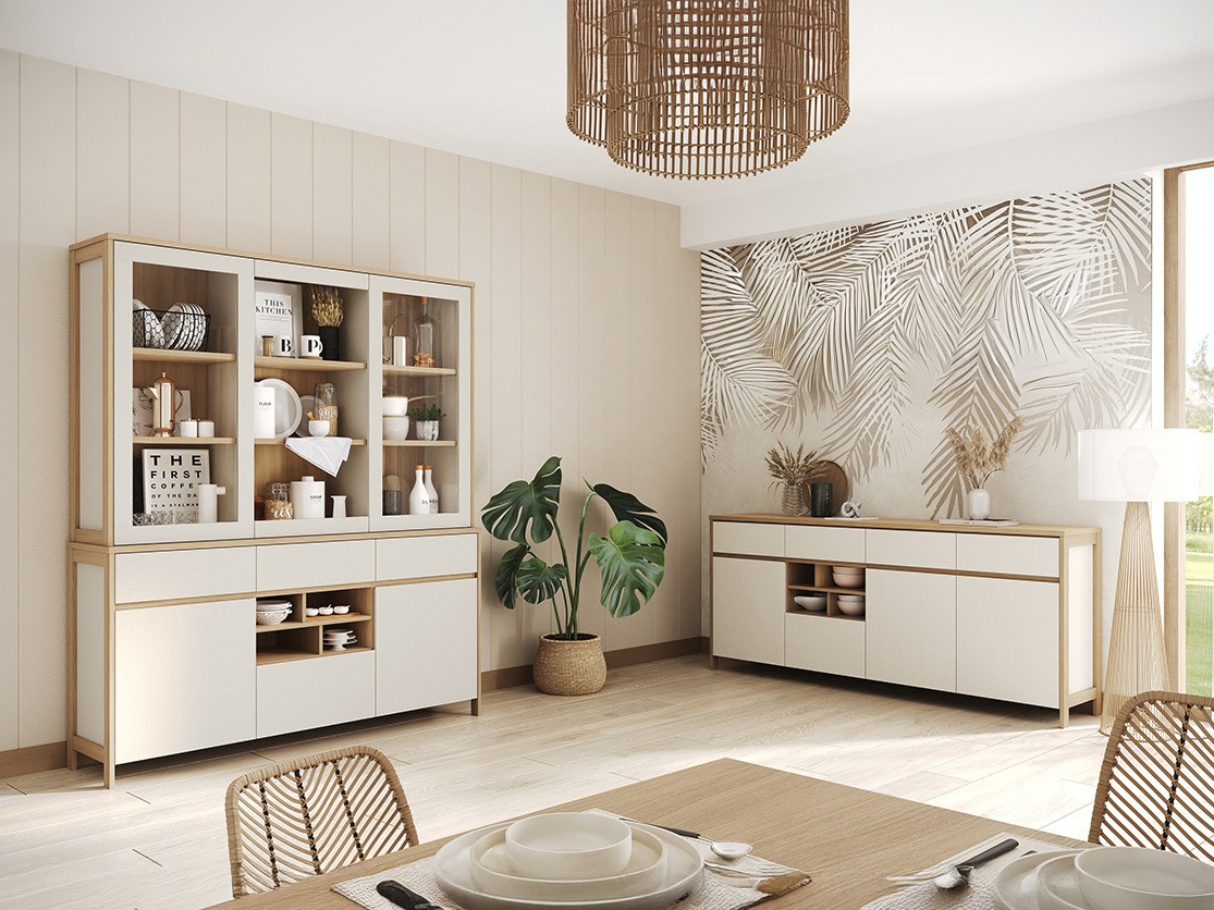 Furniture set Fermaru 114 (White + Oak)