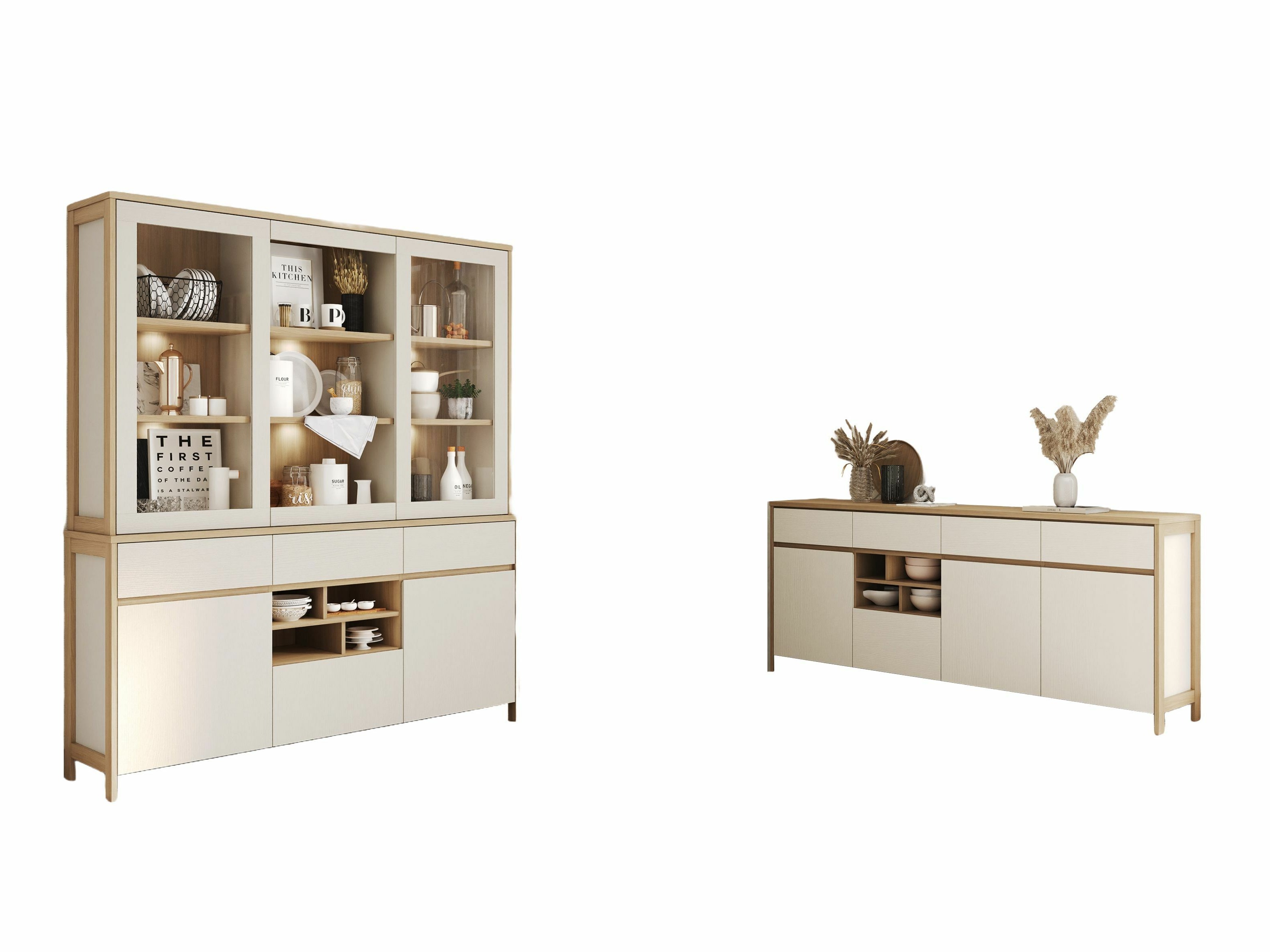 Furniture set Fermaru 114 (White + Oak)