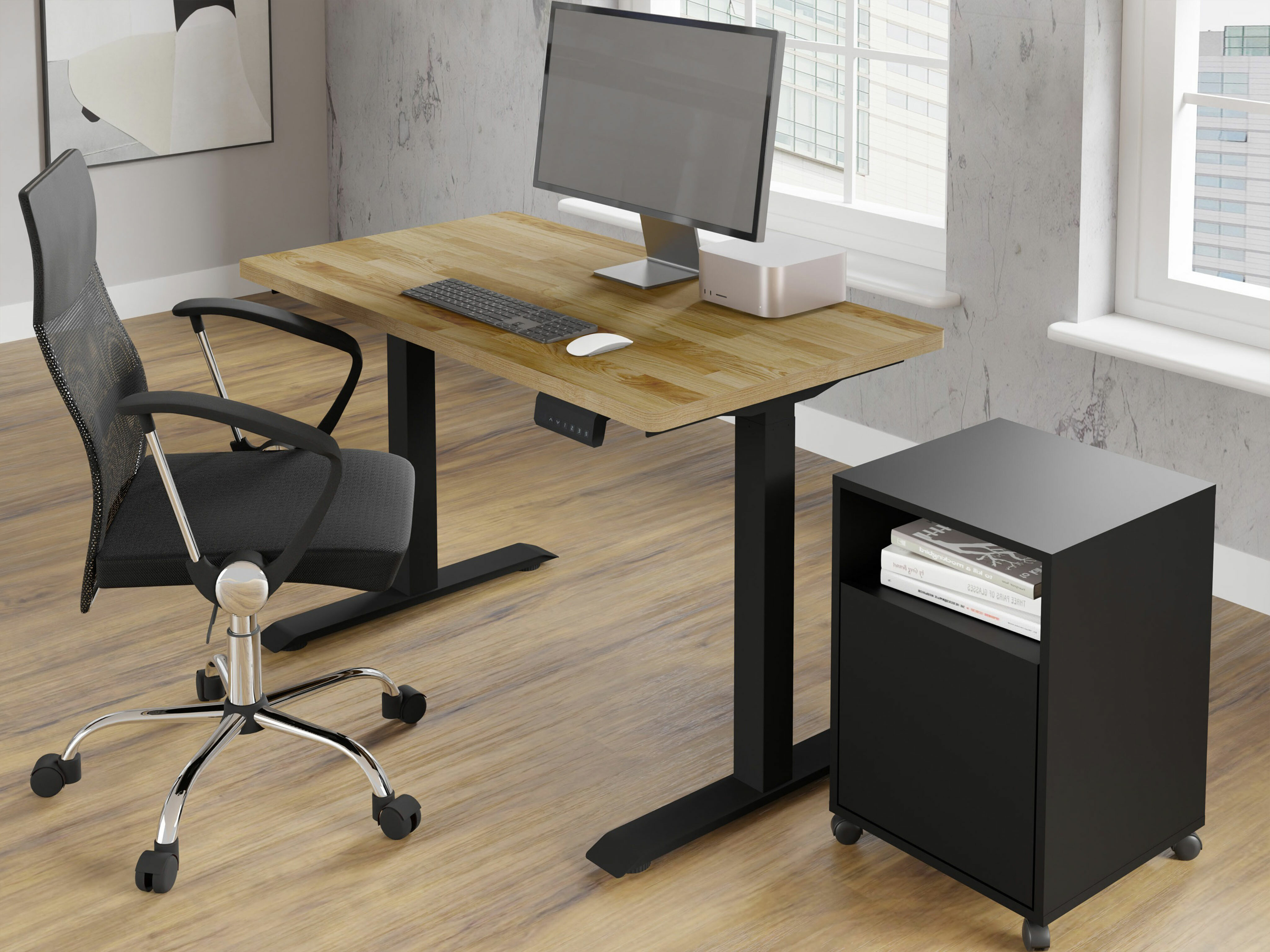 Γραφείο με ρυθμιζόμενο ύψος Buffalo 200 (Μαύρο)