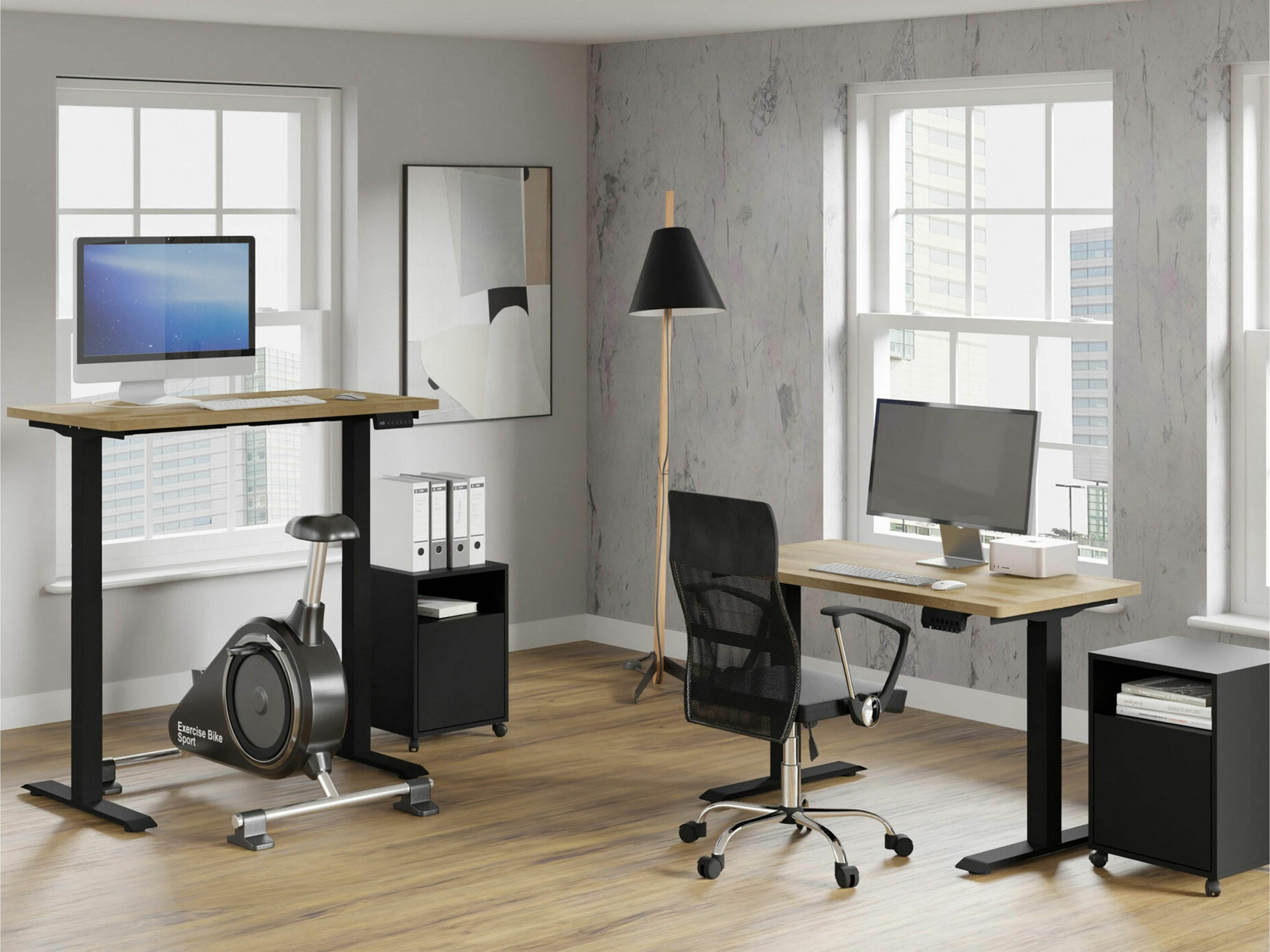 Γραφείο με ρυθμιζόμενο ύψος Buffalo 200 (Μαύρο)