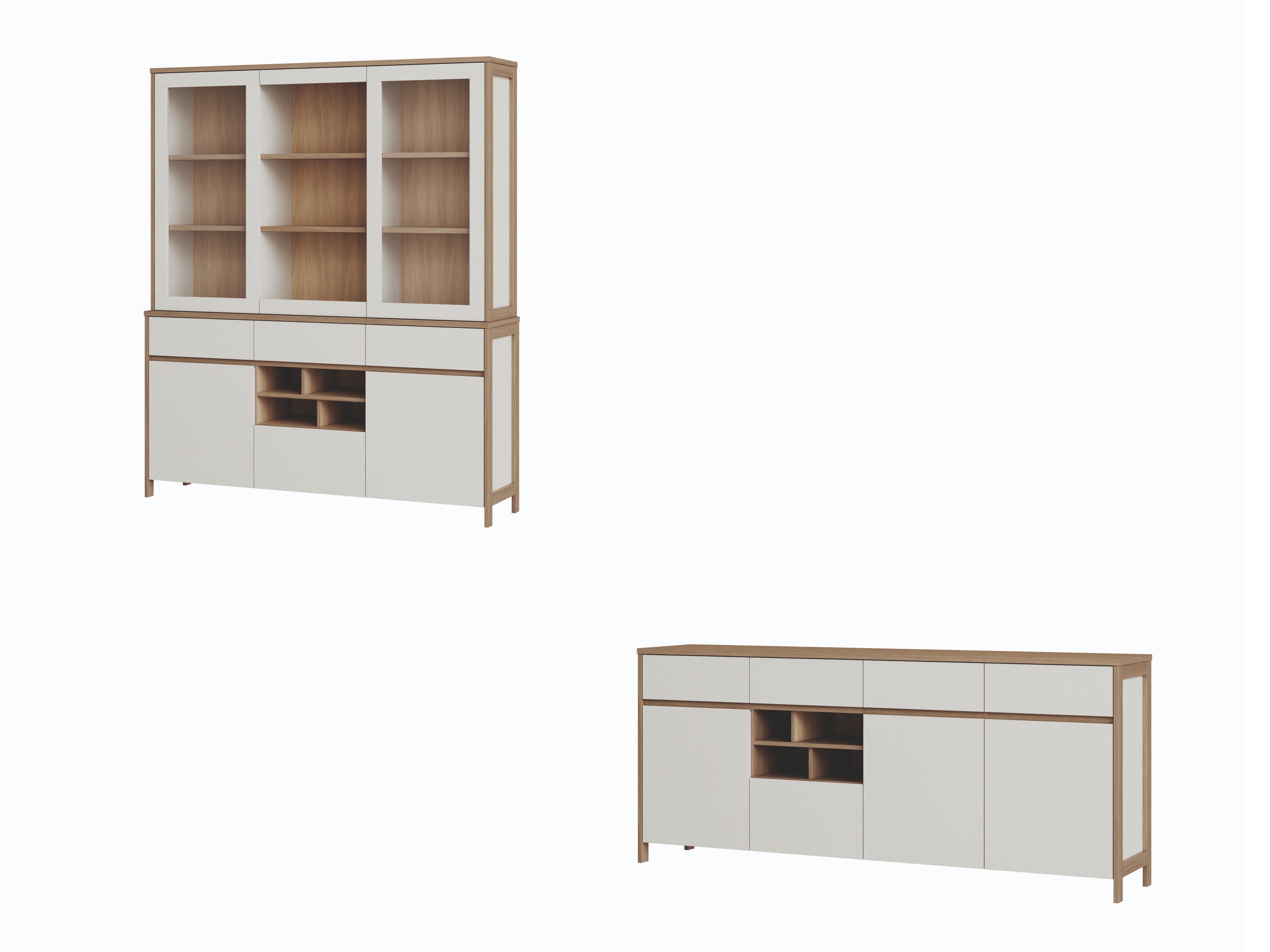 Furniture set Fermaru 114 (White + Oak)