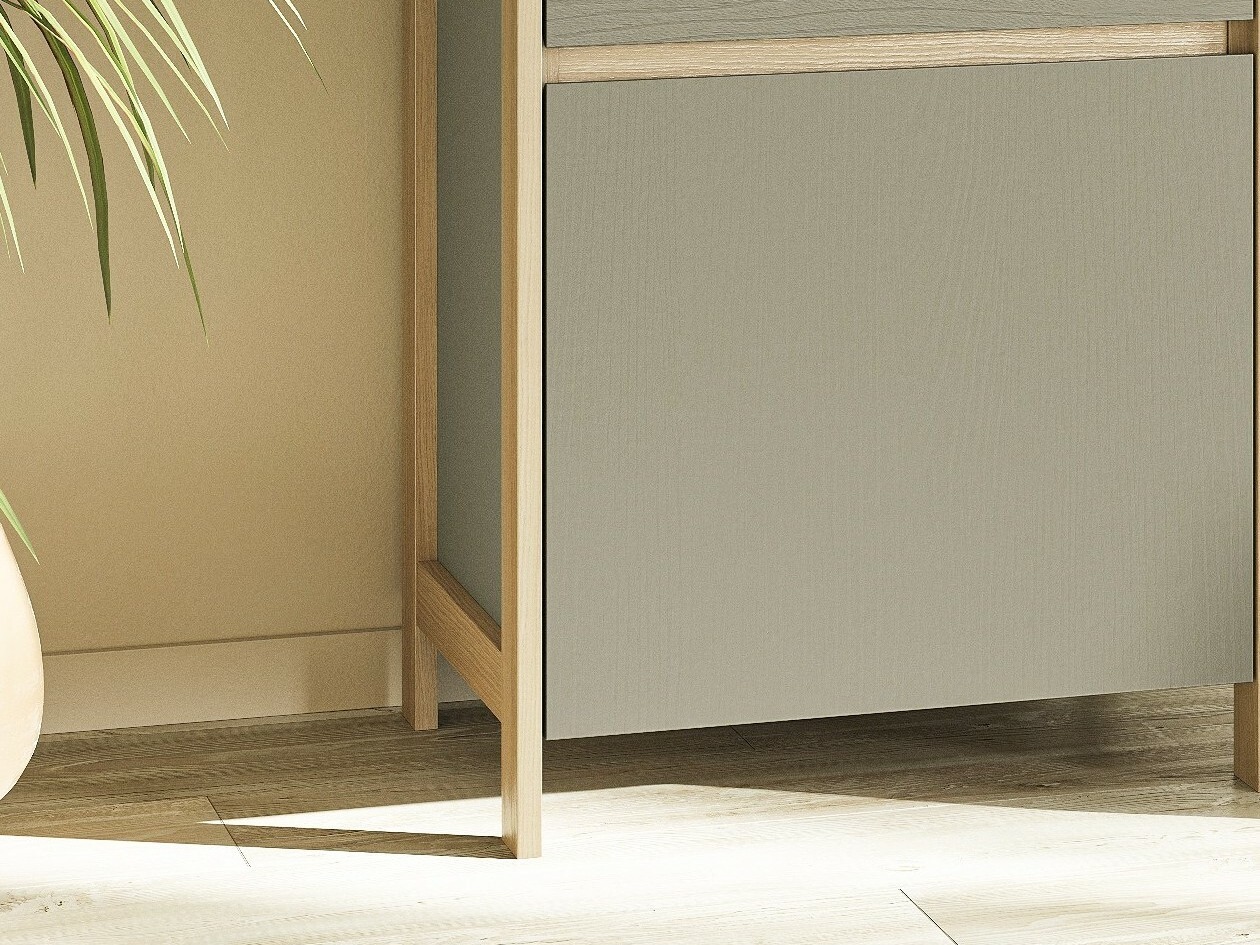 Σετ επίπλων Fermaru 114 (Σκονισμένο πράσινο + Δρυς)