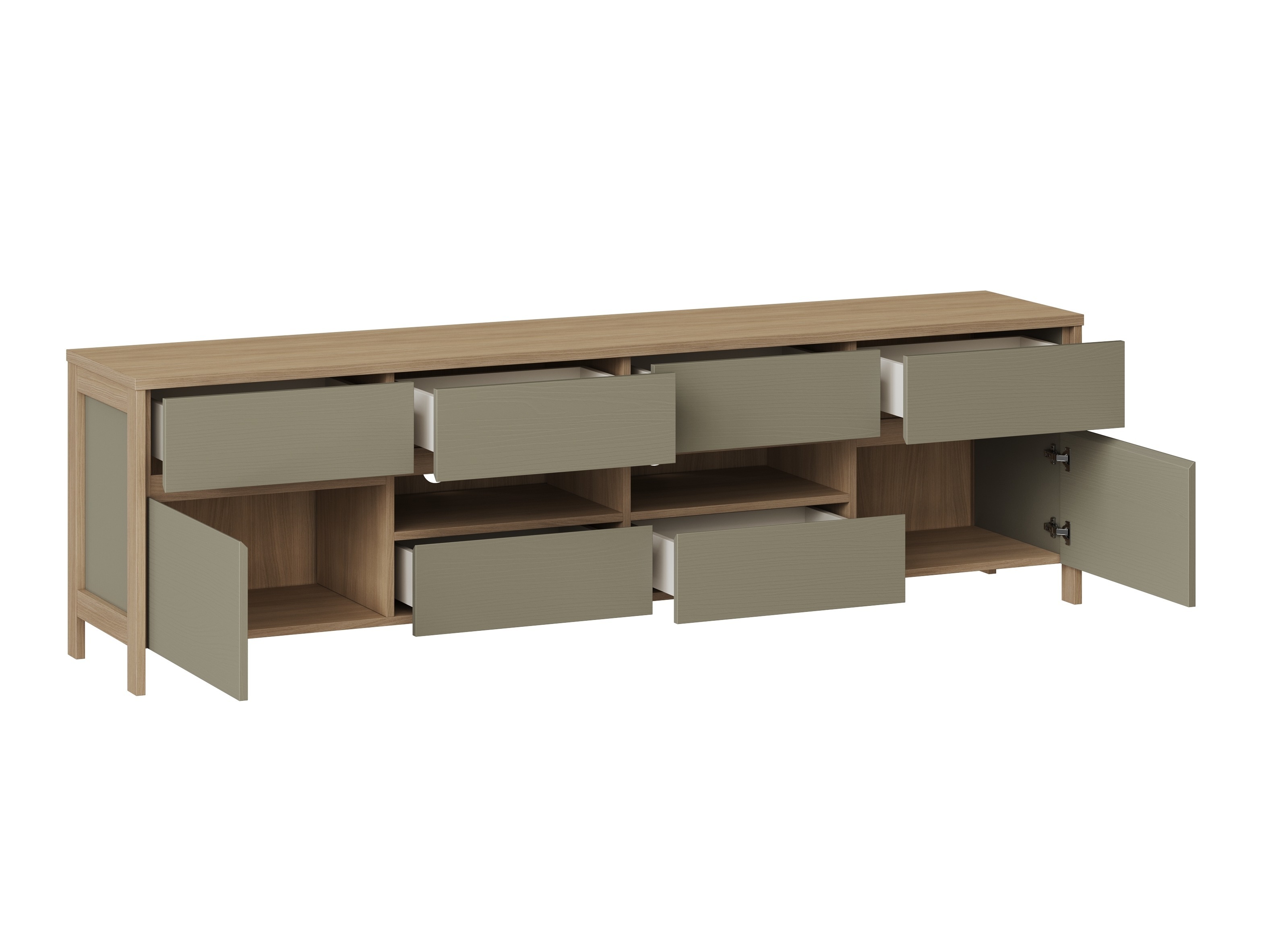 Σετ επίπλων σαλονιού Fermaru 111 (Σκονισμένο πράσινο + Δρυς)