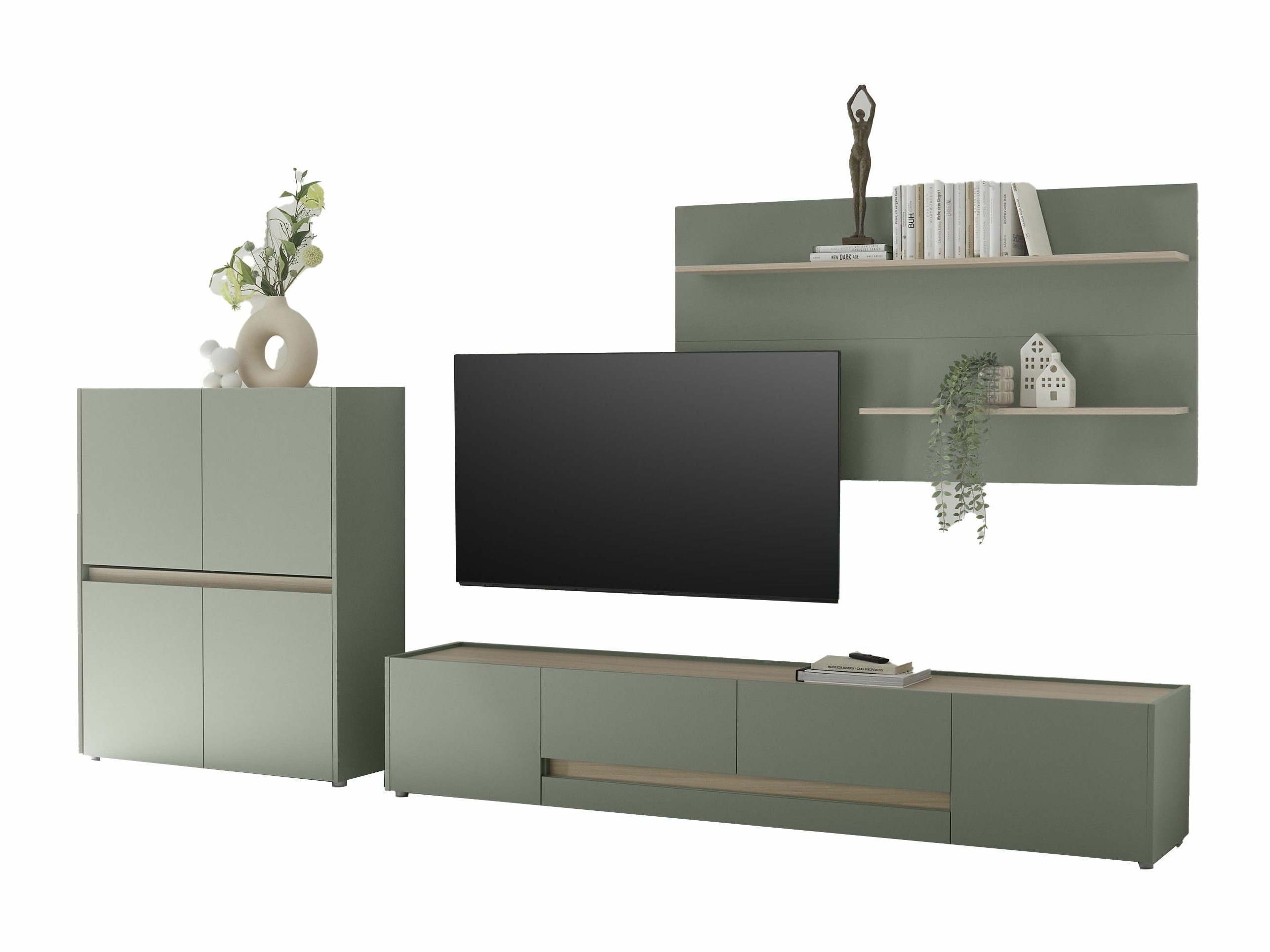 Living room set Elbsori 127 (Green + Oak)