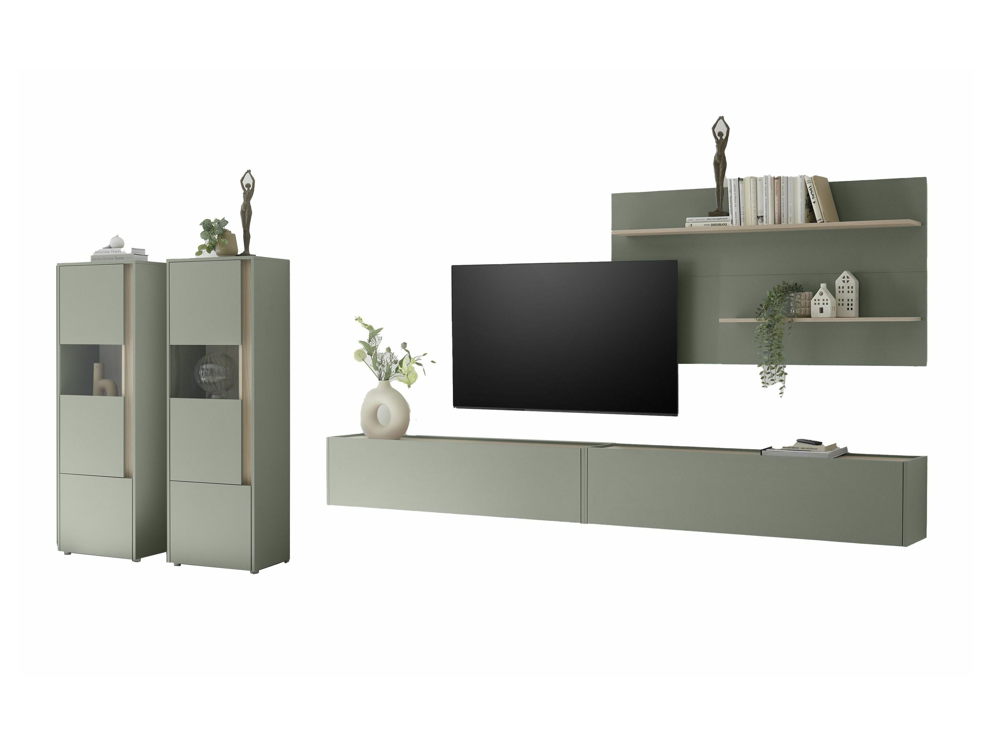 Living room set Elbsori 135 (Green + Oak)