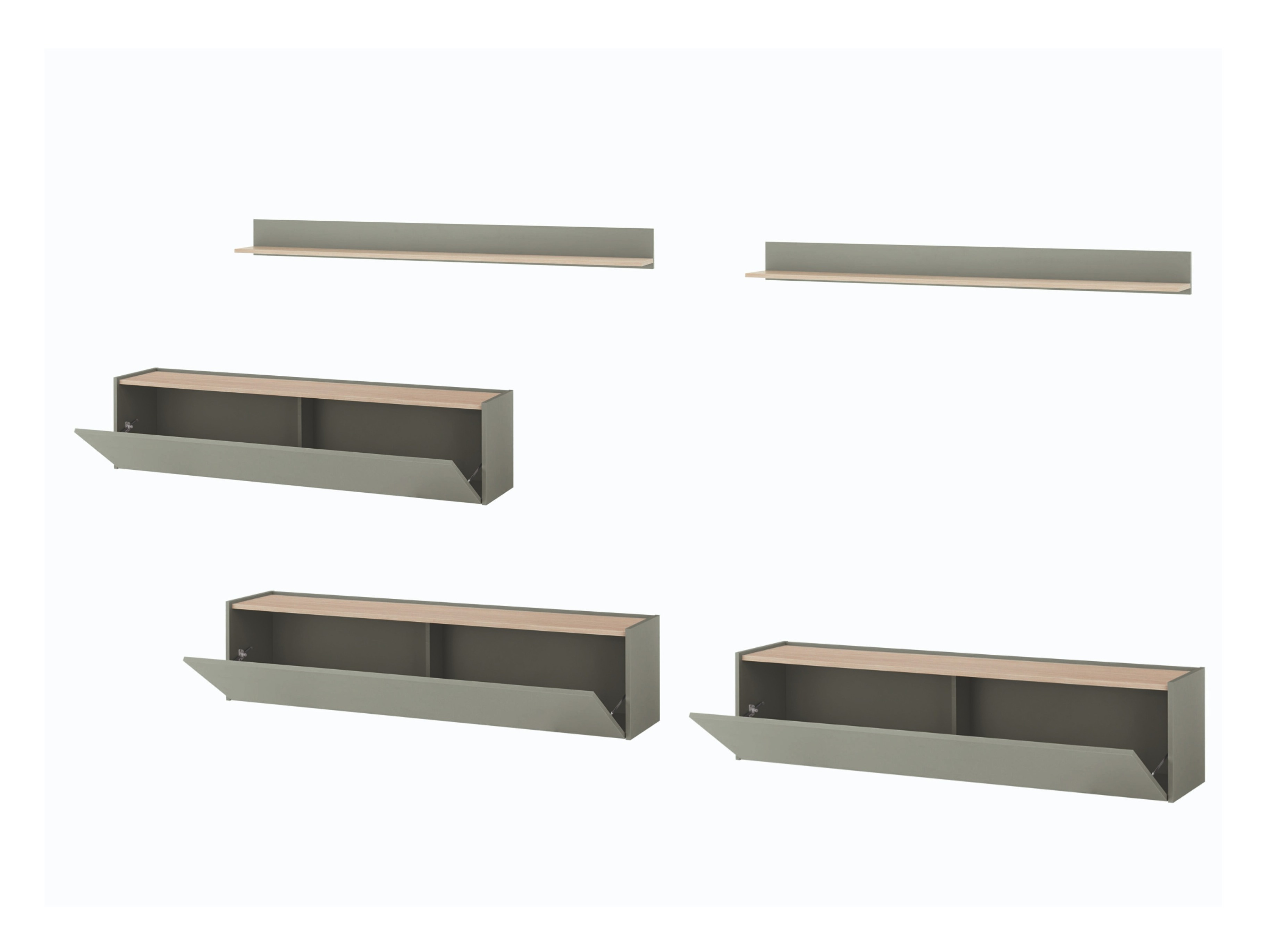 Σετ επίπλων σαλονιού Elbsori 142 (Πράσινο + Δρυς)