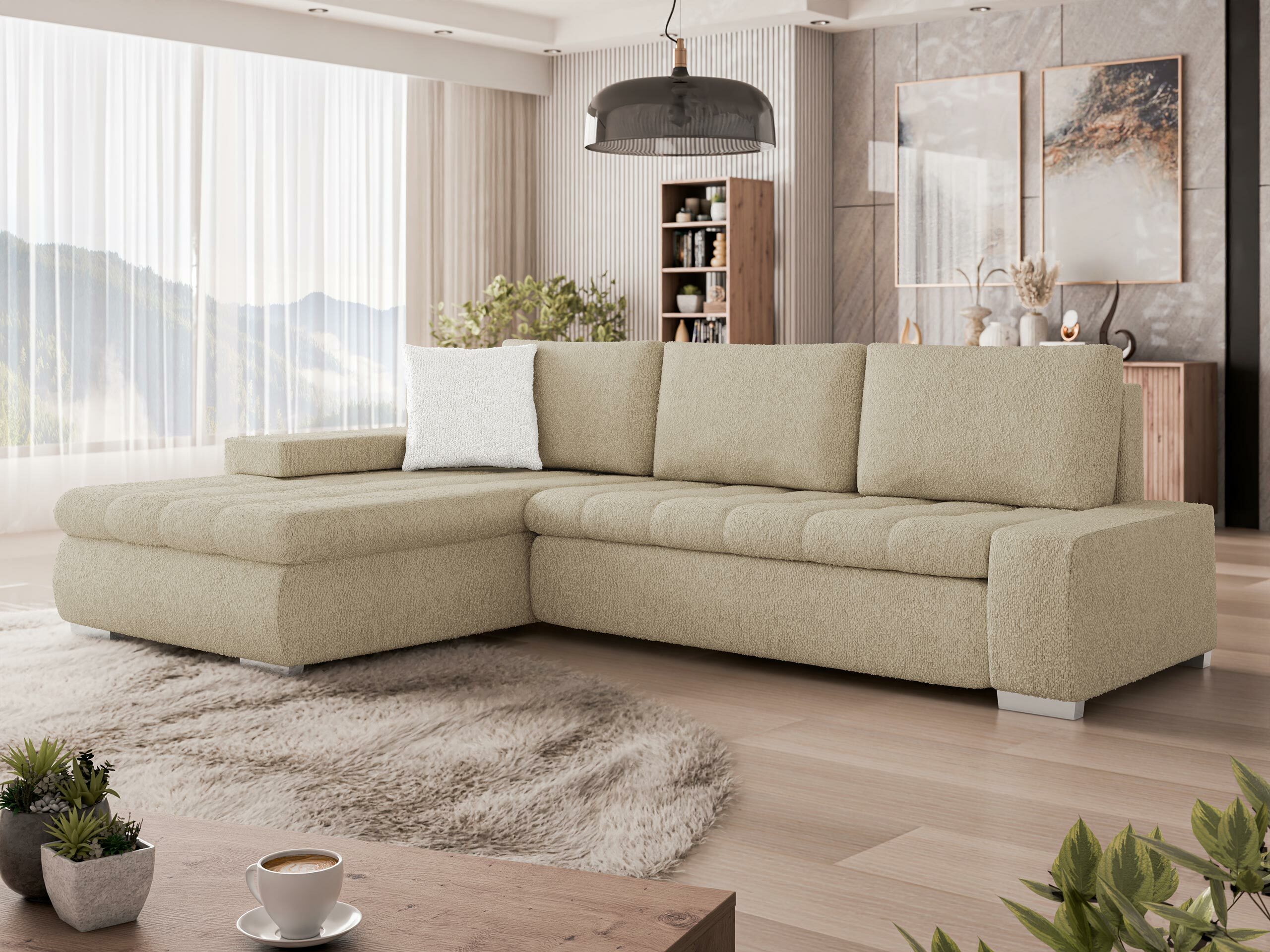 Γωνιακός Καναπές Comfivo Nitor IV (Boucle Baloo 2074 + Boucle Baloo 2073)