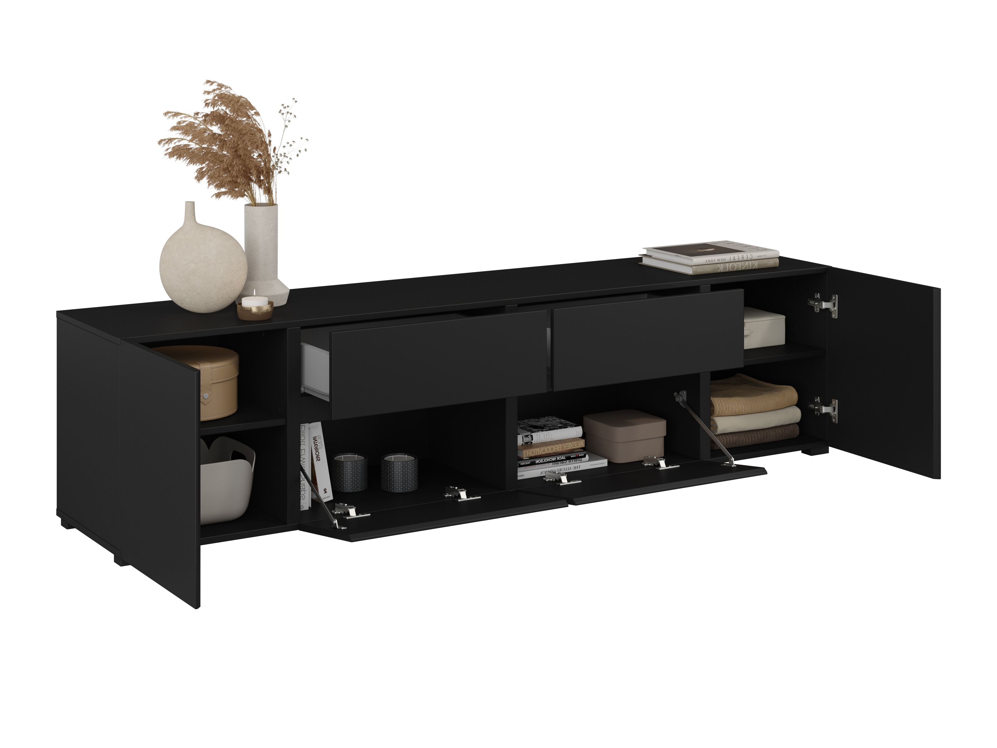 Σετ επίπλων σαλονιού Elbleve 104 (Μαύρο)