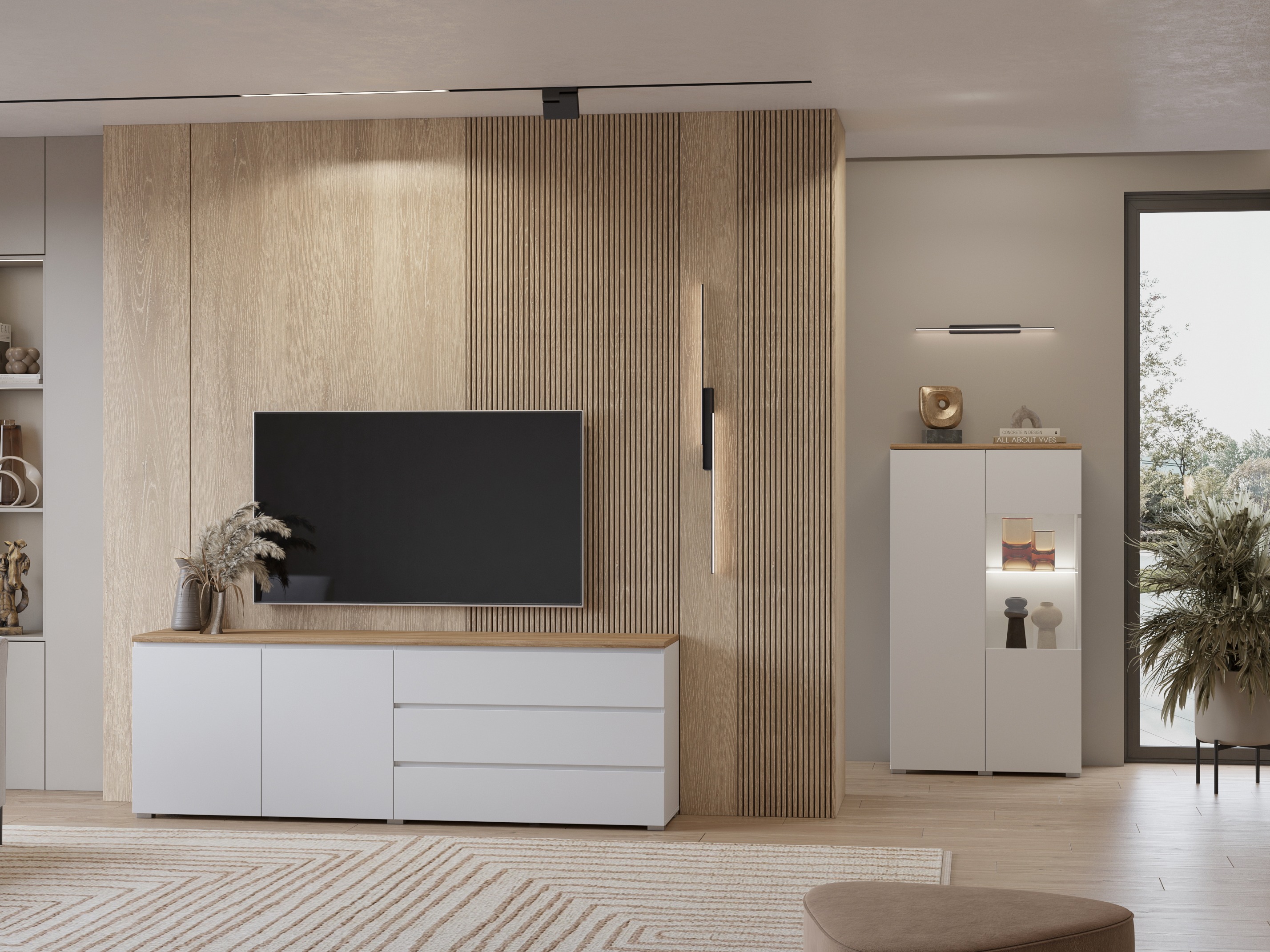 Συρταριέρα Baletu 107 (Άσπρο + Δρυς)