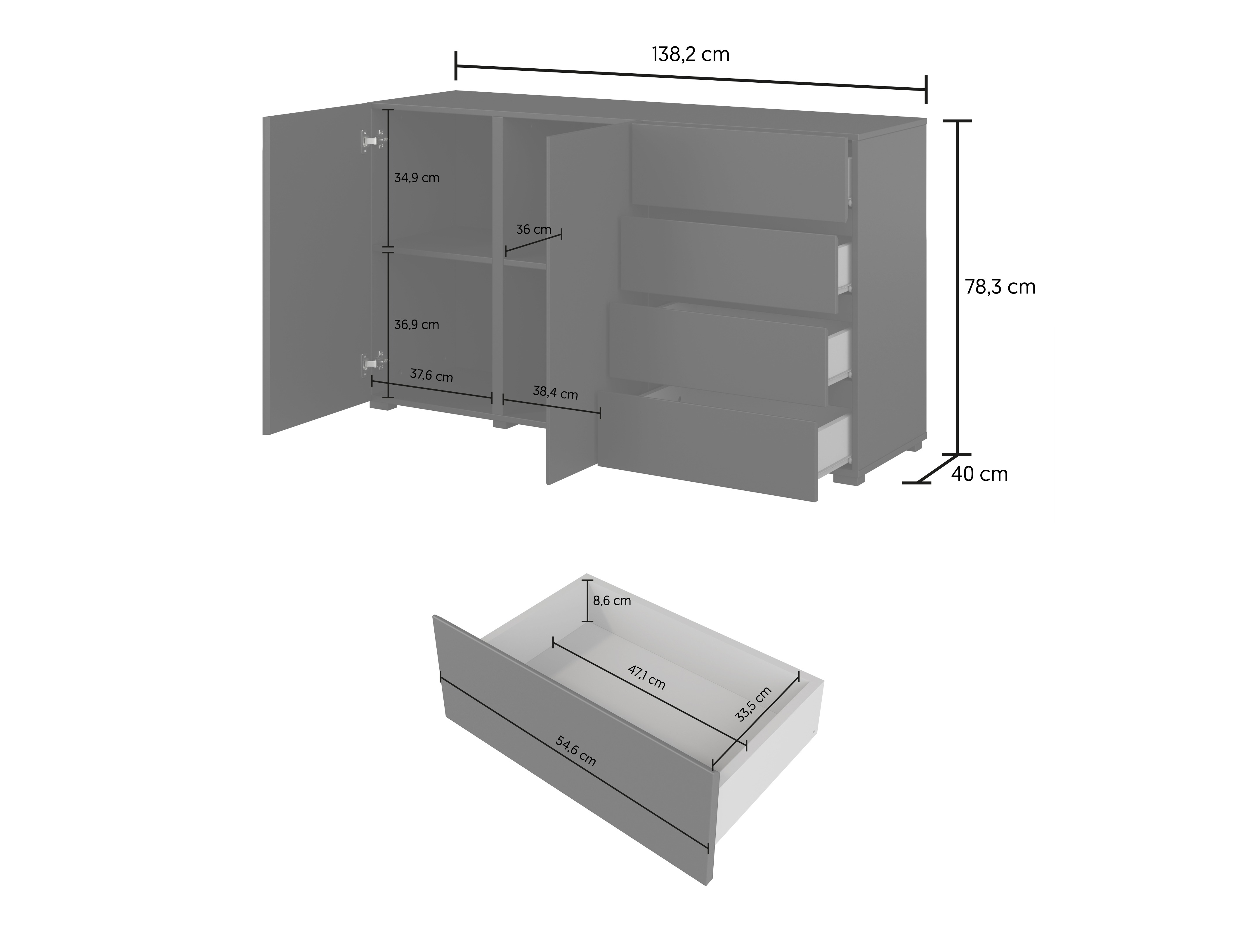 Συρταριέρα Elbleve 101 (Άσπρο)