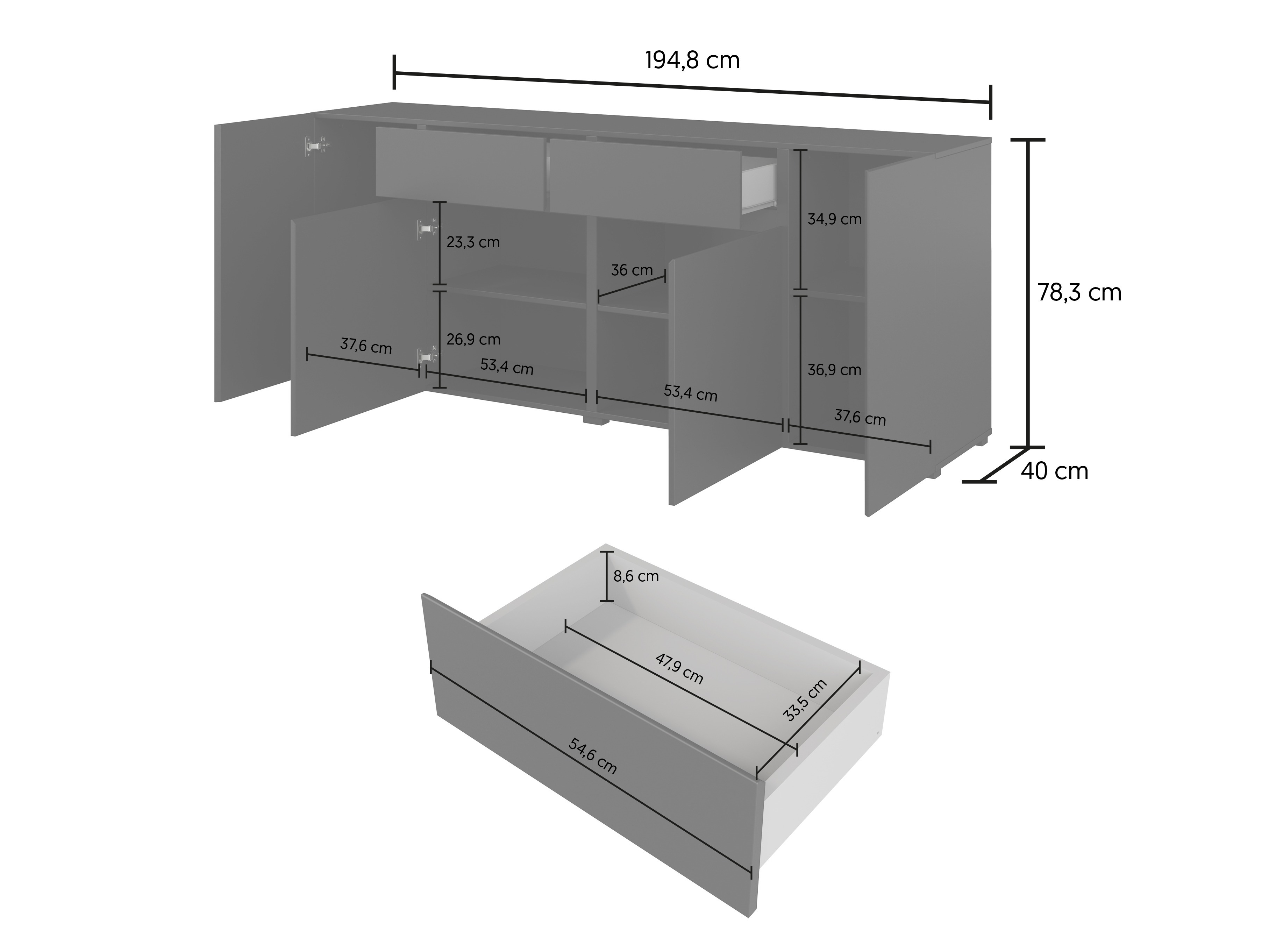 Συρταριέρα Elbleve 103 (Άσπρο)