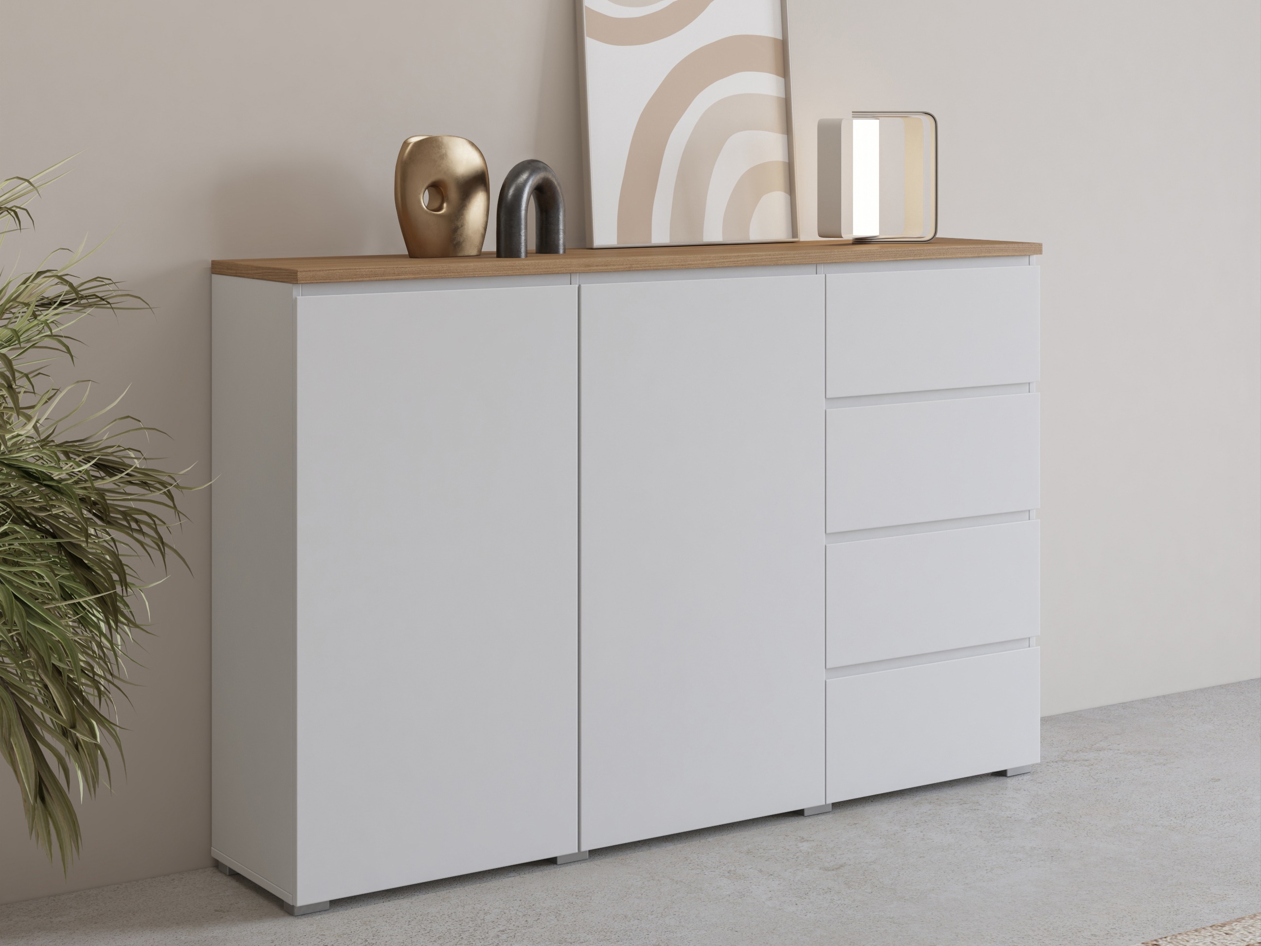 Συρταριέρα Baletu 109 (Άσπρο + Δρυς)