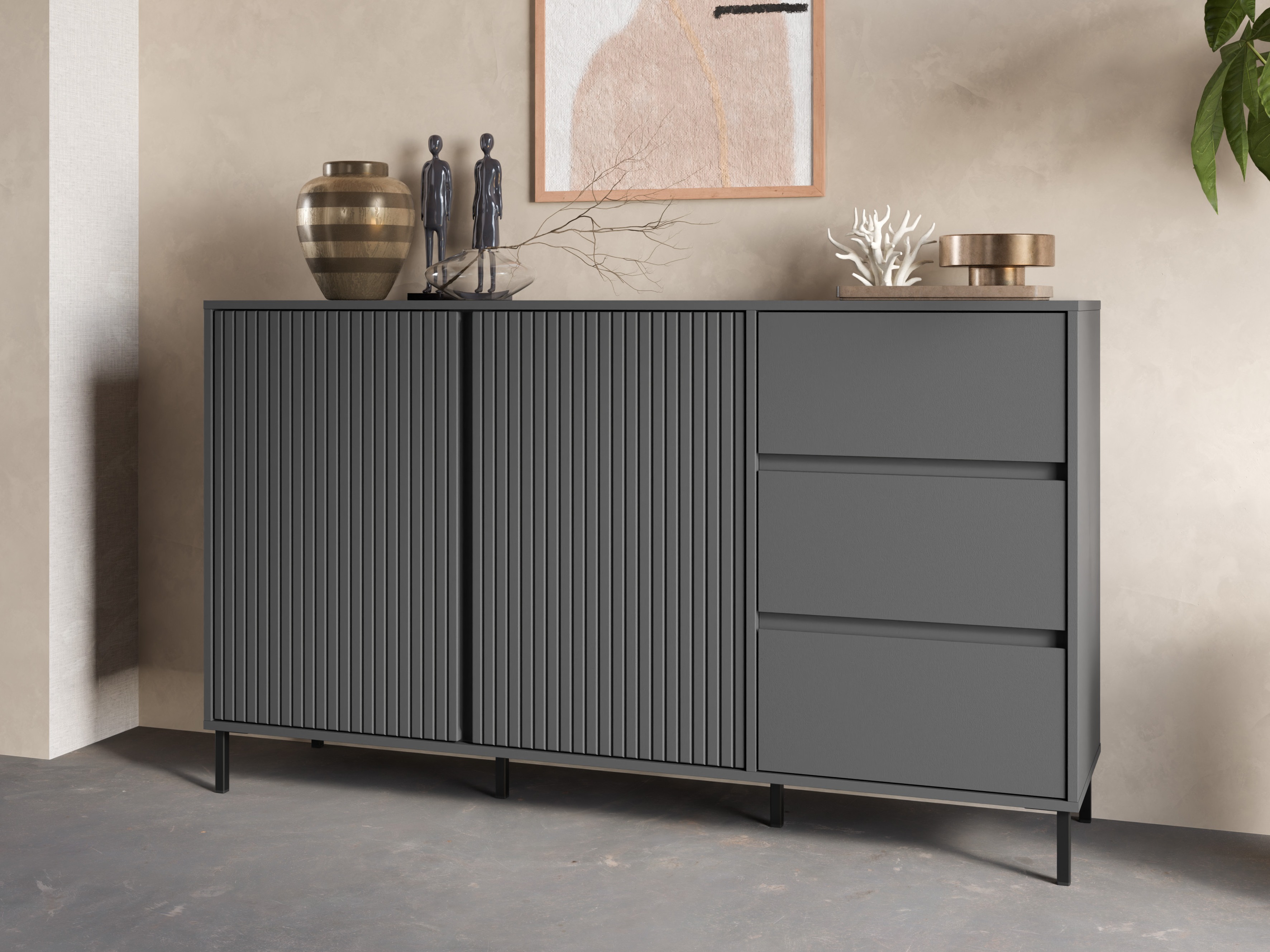 Συρταριέρα Ruvrevi 102 (Ανθρακί)