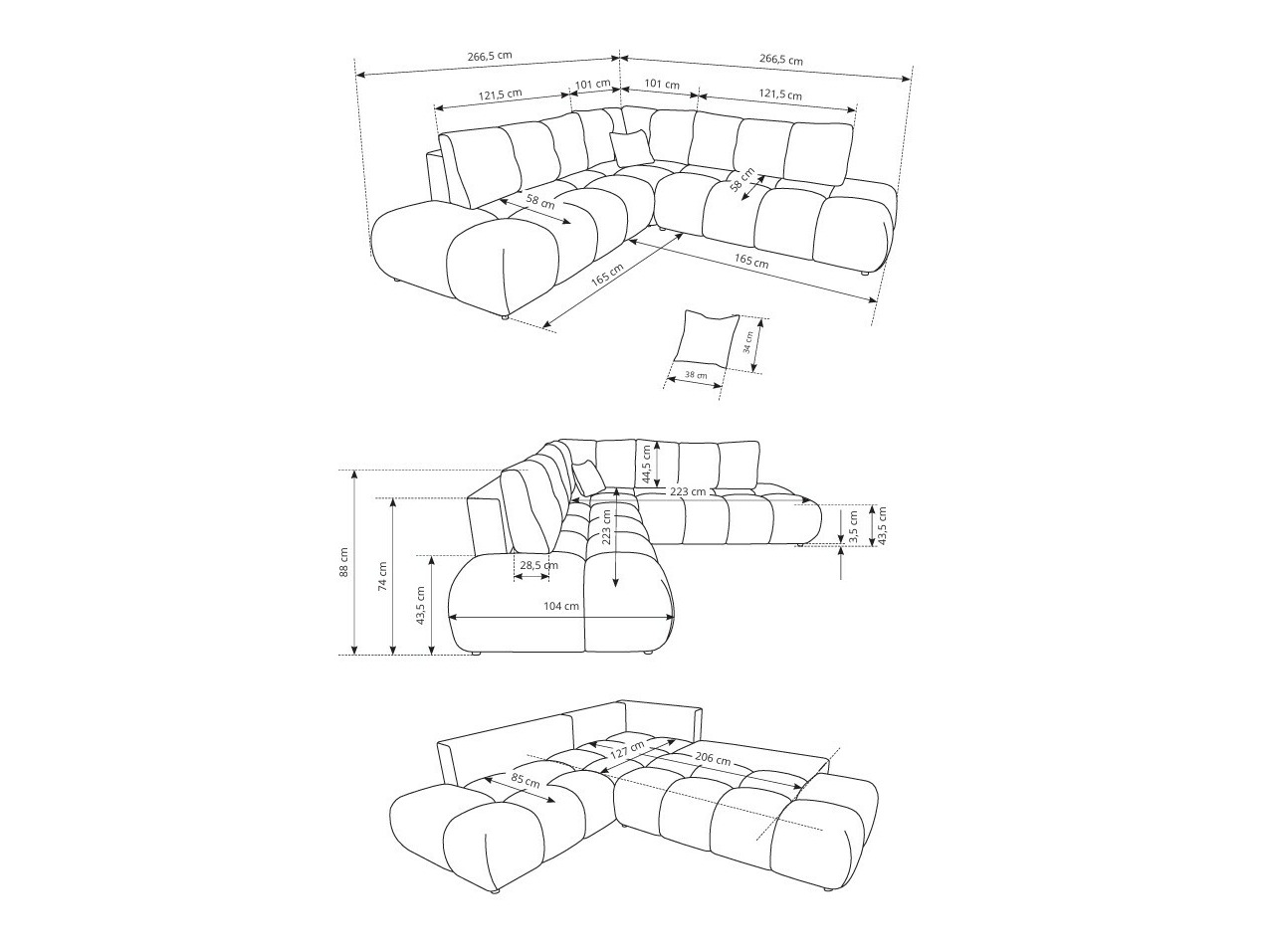 Corner sofa Kingston 197 (Flow 01)