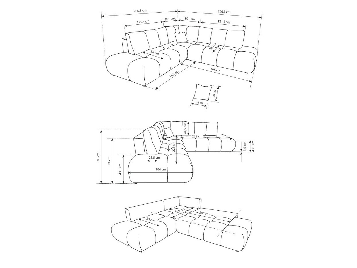 Corner sofa Kingston 197 (Flow 03)